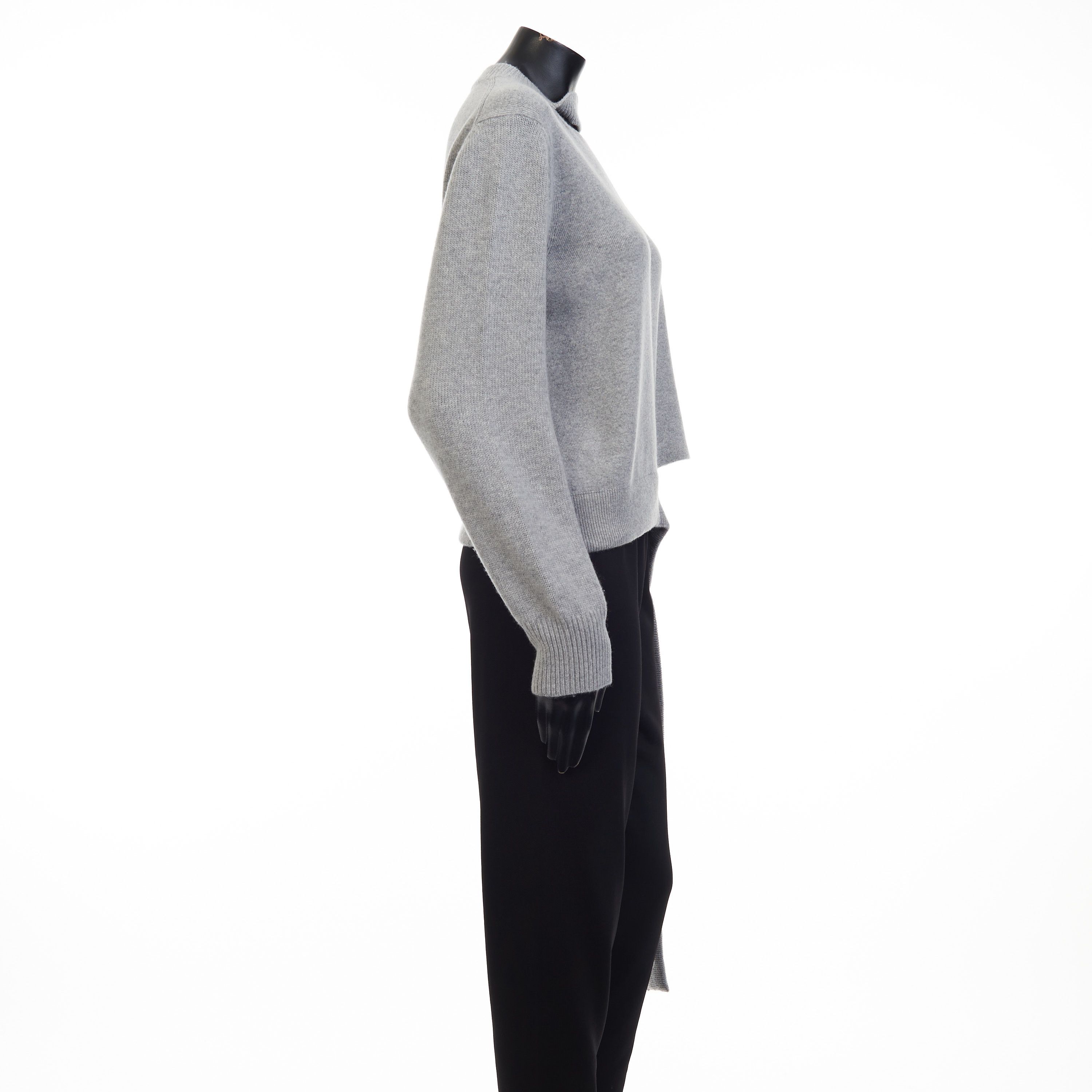 Fendi Grey Cashmere & Wool Sweater - Fendi Mirror Logo Motif Size M / US 6-8 / IT 42-44 - 7 Thumbnail