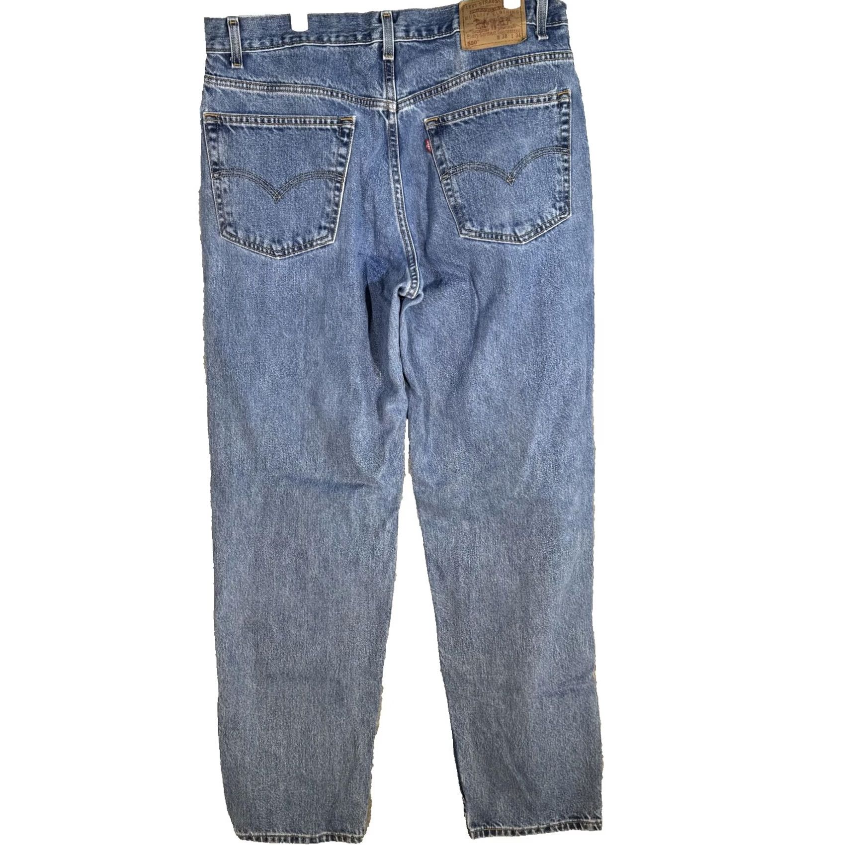 Levi's VINTAGE Levi's 550 Jeans Mens 38x34 Blue Relaxed Fit Tapered Leg Denim Zip Fly Size US 38 / EU 54 - 2 Thumbnail