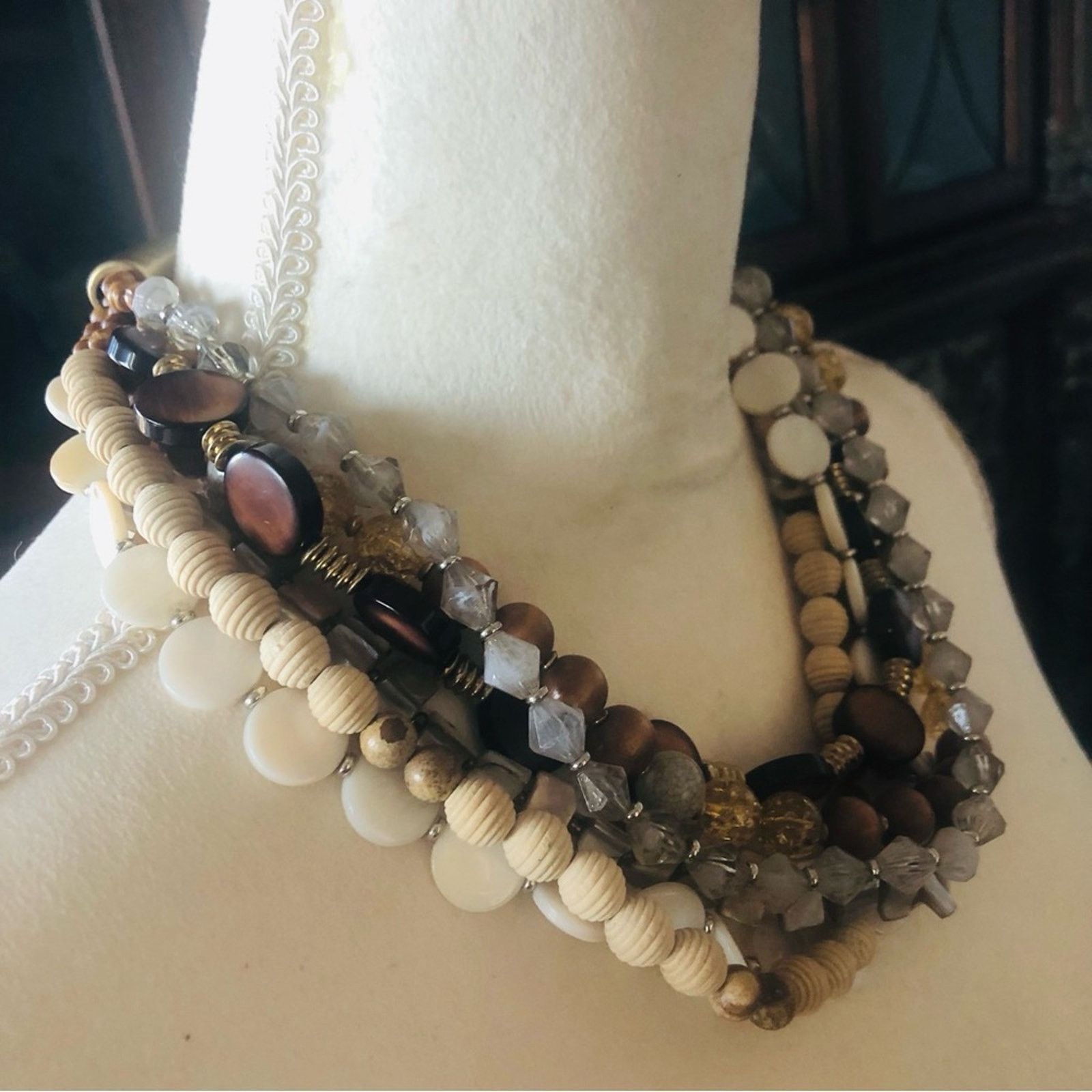 Jewelry Bold large multi strand & material beaded necklace Size ONE SIZE - 3 Thumbnail