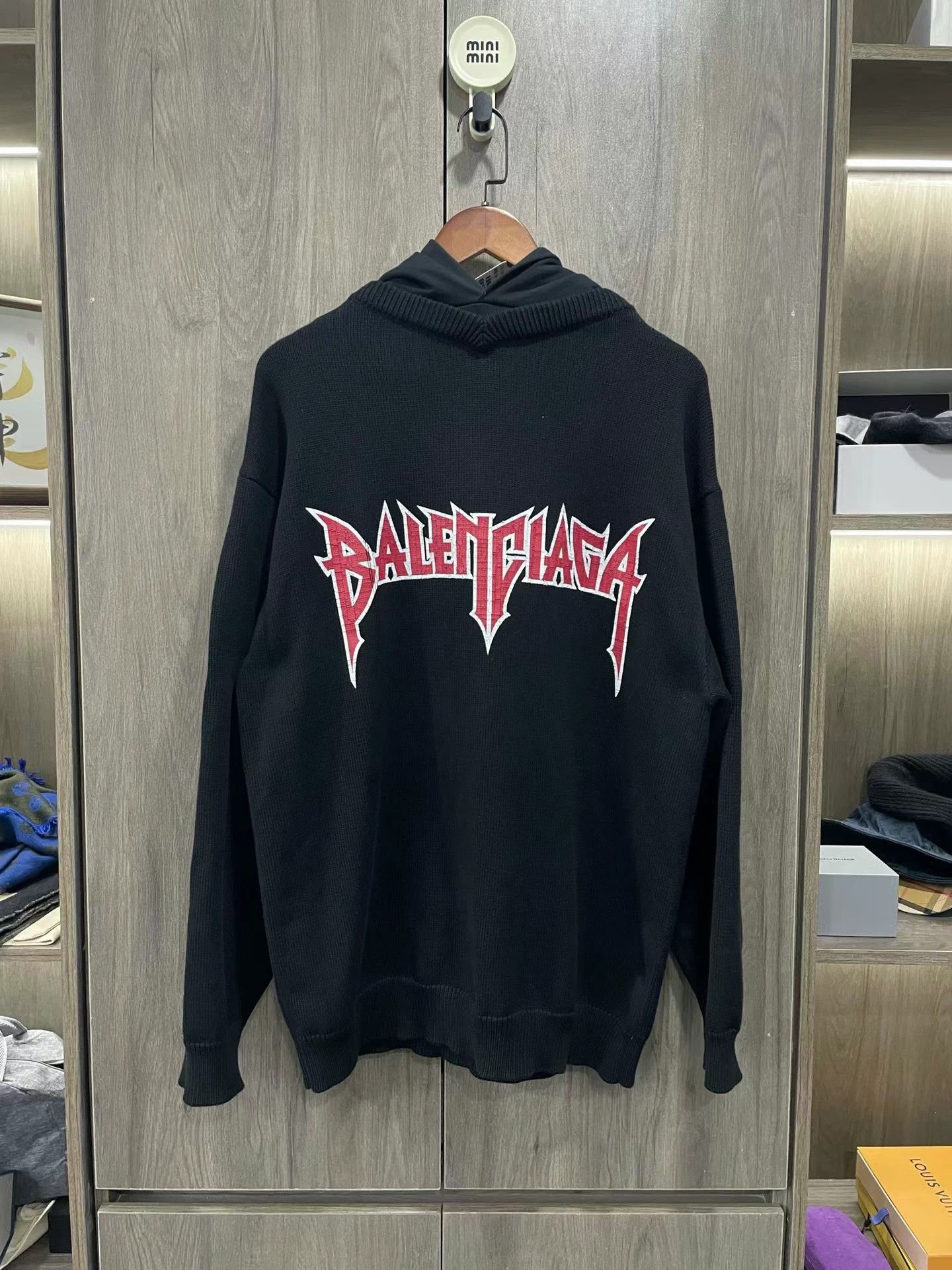 Balenciaga Fake Two-Piece Knit Hoodie S