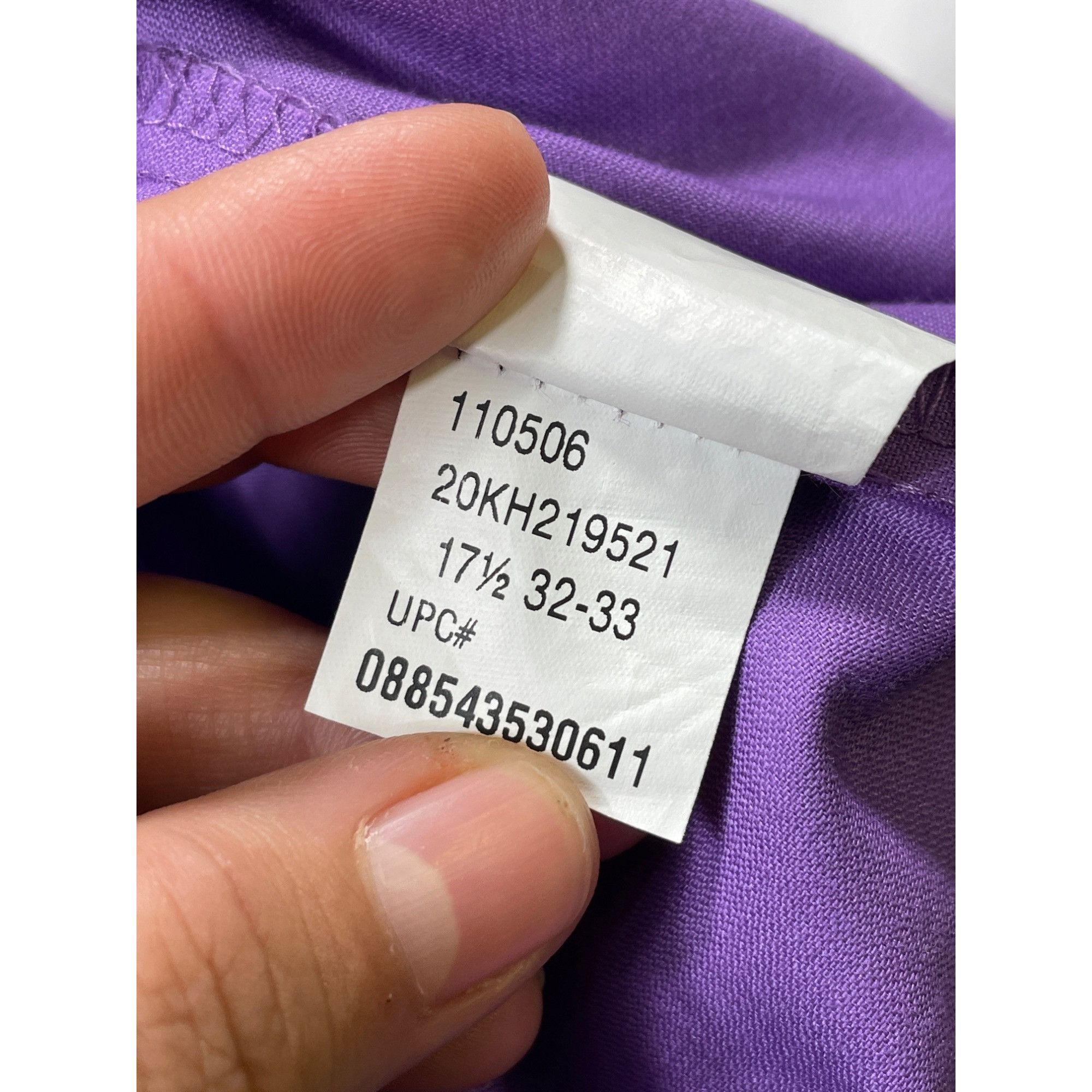 Van Heusen Van Heusen SKU 7587 Mens Purple Long Sleeve Button Down Shir Size US XL / EU 56 / 4 - 11 Thumbnail