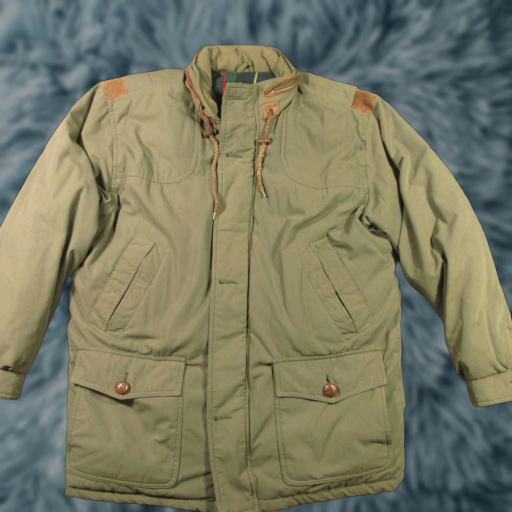 Vintage VINTAGE Heavy Down Parka Jacket Mens L Green Hooded Field Master Thick & Warm Size US L / EU 52-54 / 3 - 1 Thumbnail