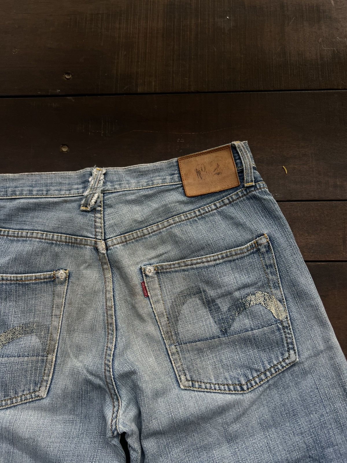 Evisu EVISU WASHED DISTRESSED SELVEDJE DAICOCK JEANS N2 Size US 33 - 3 Thumbnail