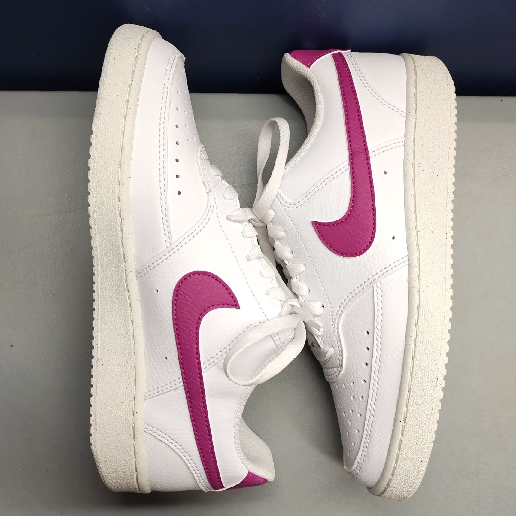 Nike Nike Court Vision Low Next Nature Sneakers Womens Size 9 US White Purple DH3158-500 Size US 9 / IT 39 - 3 Thumbnail