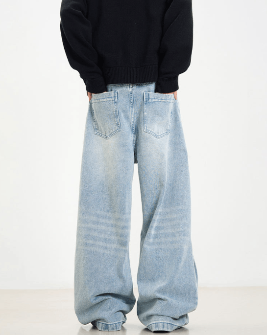Japanese Brand Vintage washed blue loose straight casual jeans y2k Size US 32 / EU 48 - 4 Thumbnail