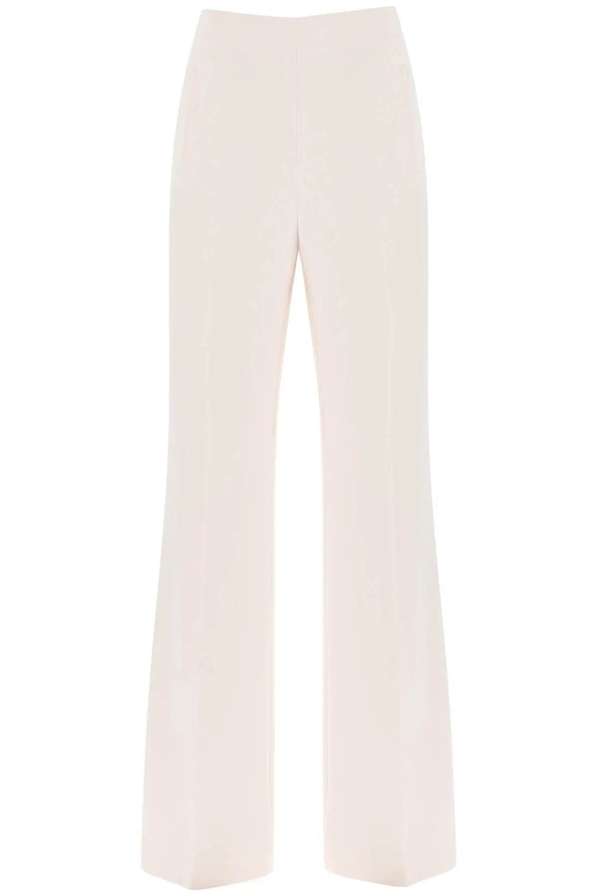 image of Roland Mouret O1S22I1N1223 Satin Crepe Flared Pants In White, Women's (Size 28)