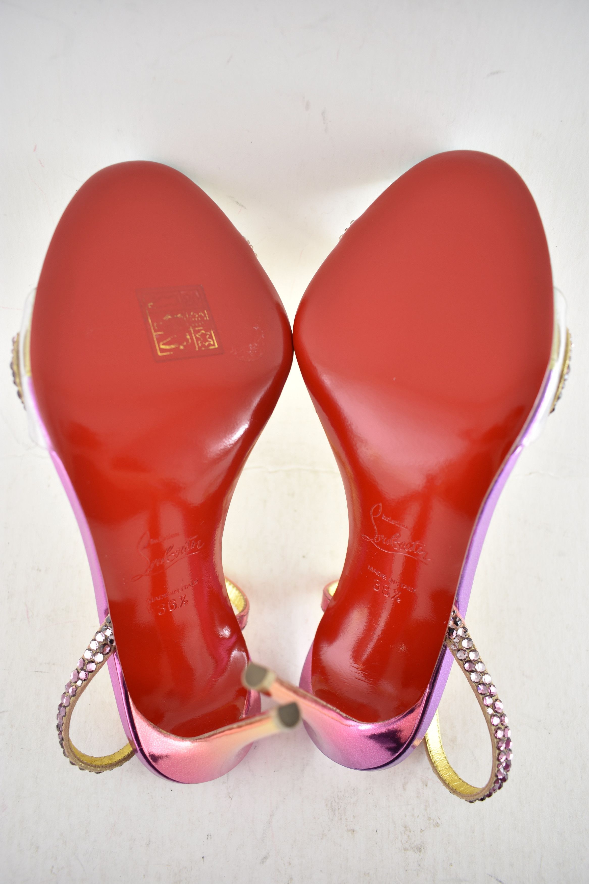 Christian Louboutin Rosalie Strass Boreal 100 Ankle Strap Sandal Heel Pump 36.5 Size US 6.5 / IT 36.5 - 17 Thumbnail