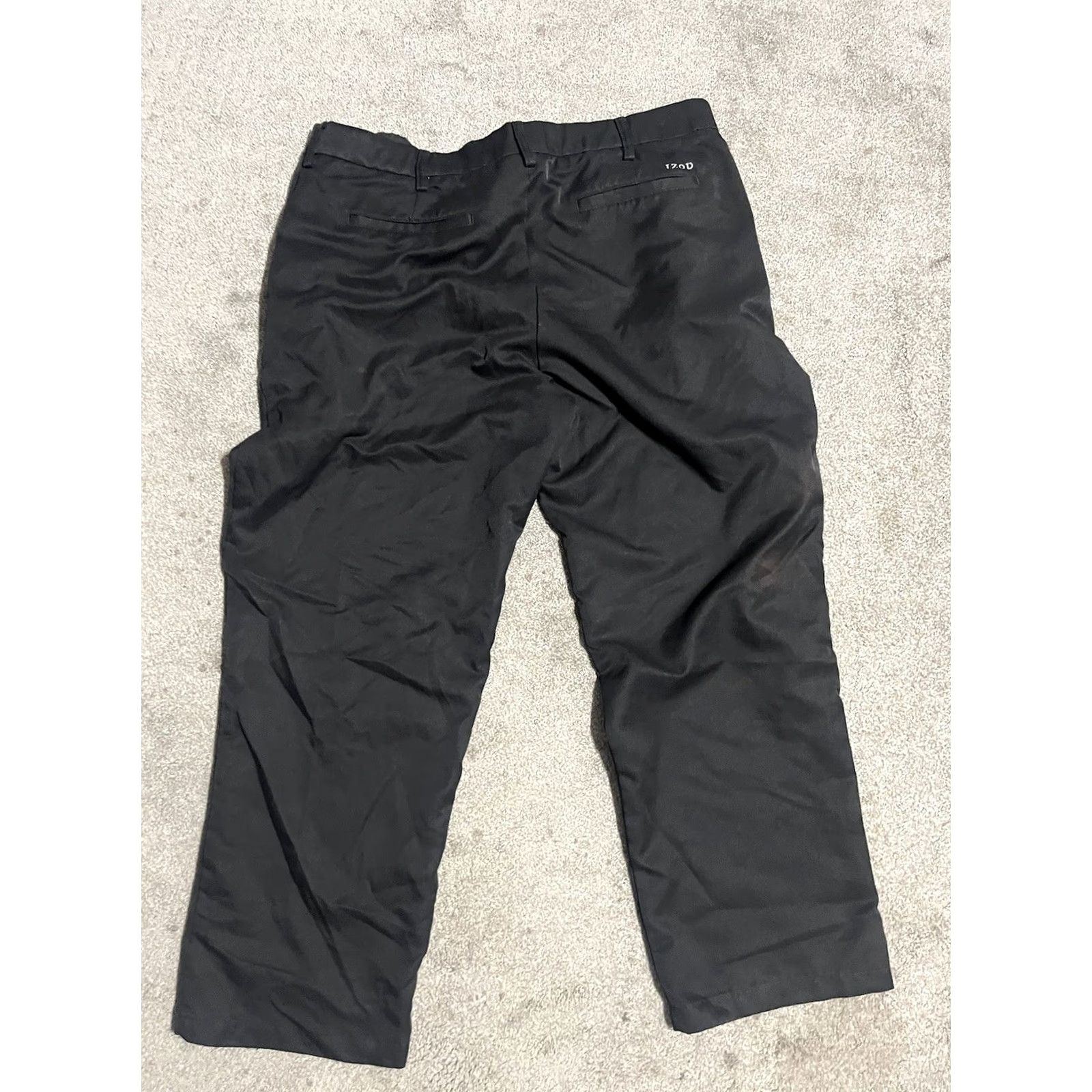 Izod IZOD Golf Pants Men Black 38x29 Flat Front Khakis Polyester Regular Size 38 Inseam 29 Mens Dress Casual W Mens Size US 38 / EU 54 - 2 Thumbnail