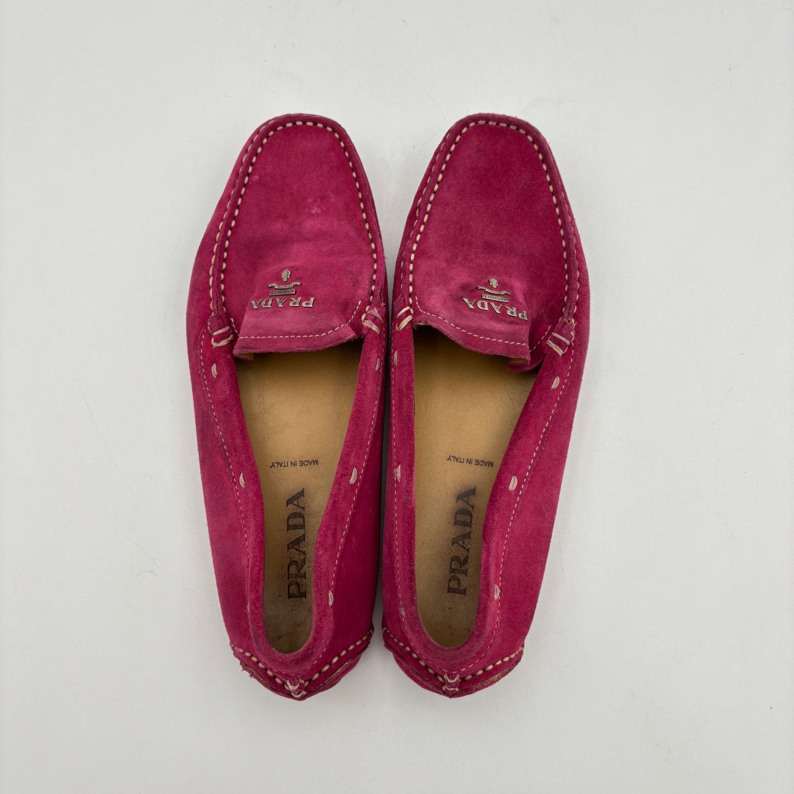 Prada Prada Fuschia Suede Driving Loafers Moccasins Women's 35.5 Size US 5.5 / IT 35.5 - 6 Thumbnail