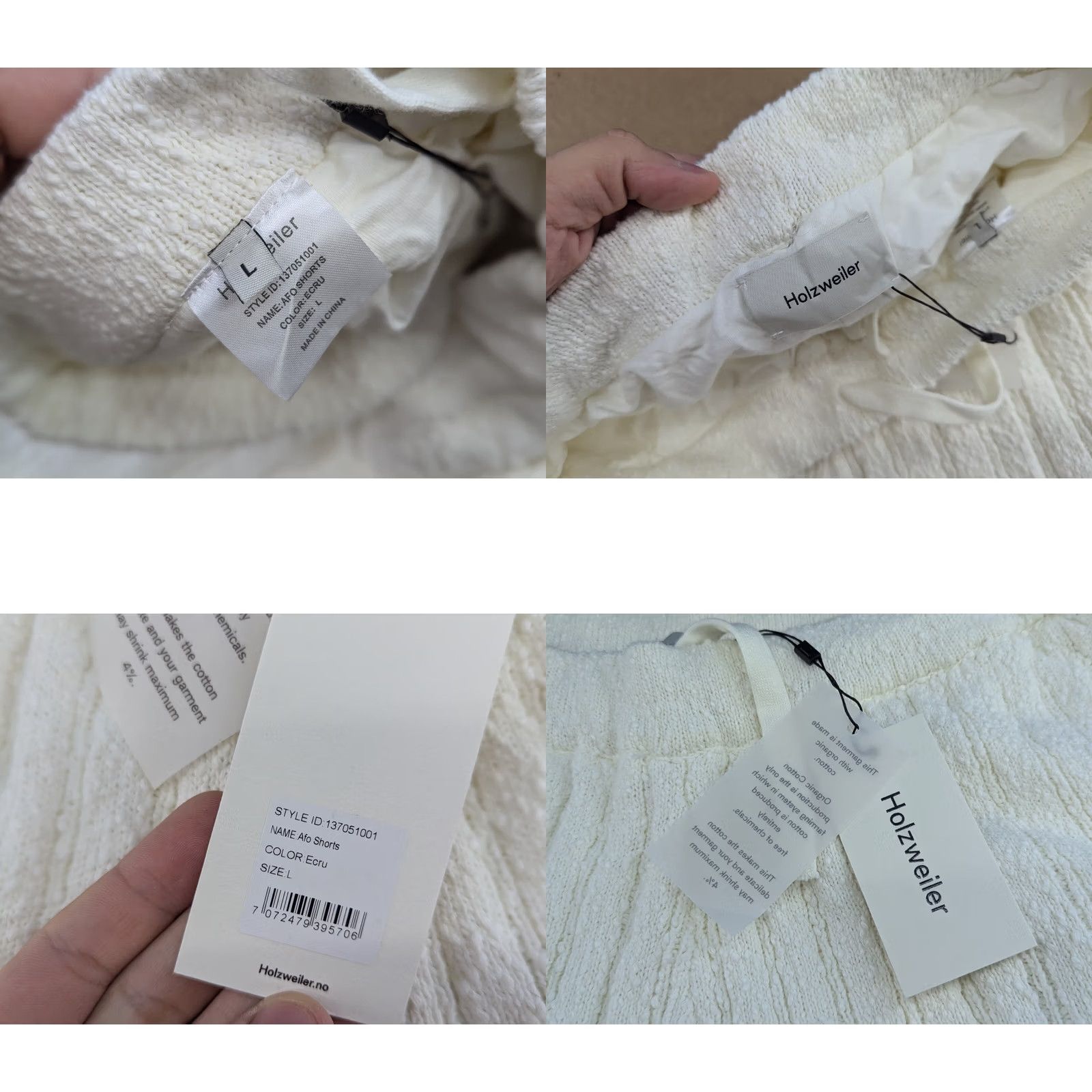 Holzweiler Holzweiler Afo Shorts Womens Size L White Ecru 100% Cotton Drawstrings Ladies Size 36" / US 14 / IT 50 - 8 Thumbnail