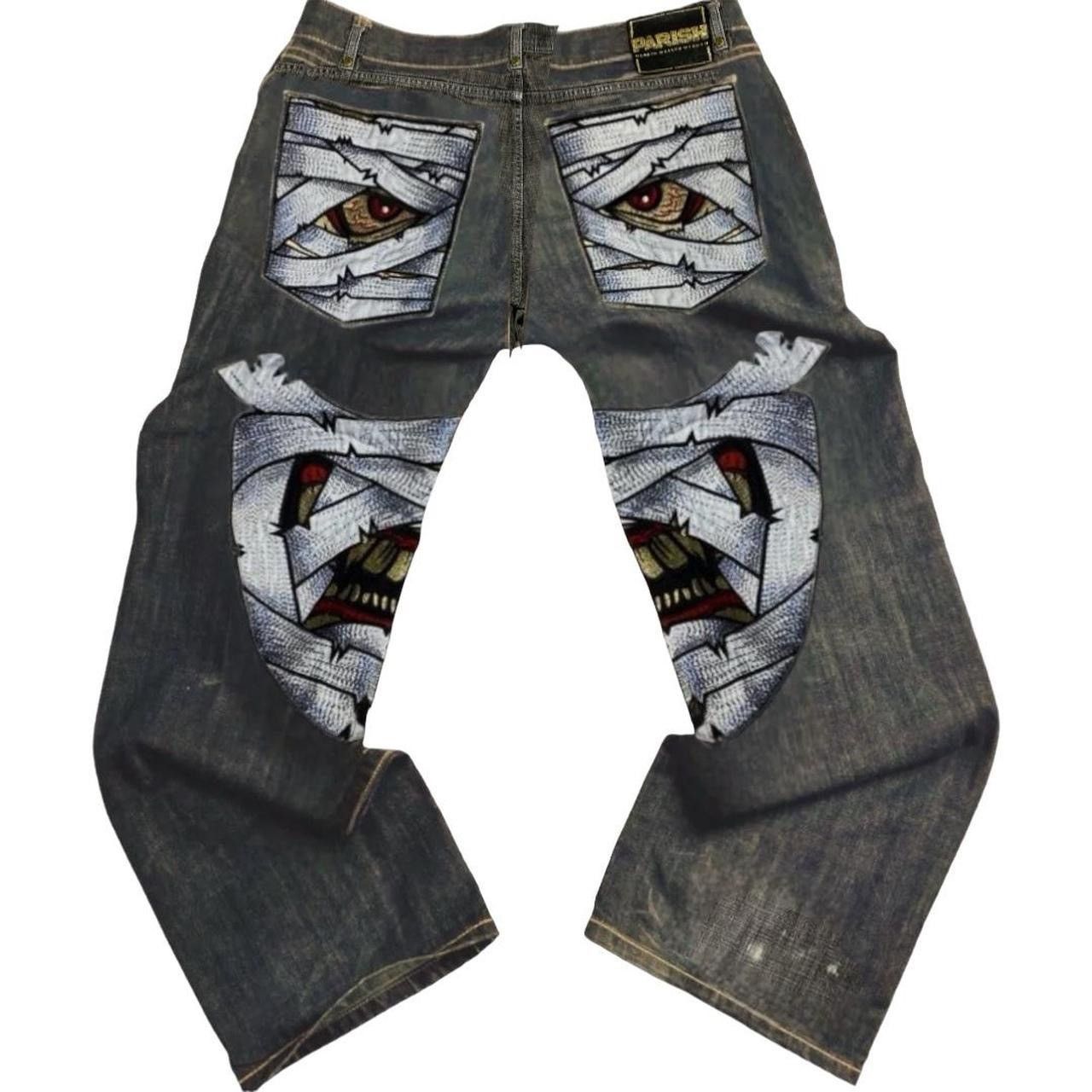 image of Vintage Parish Mummy Monster Jeans [42-38] in Grey, Men's