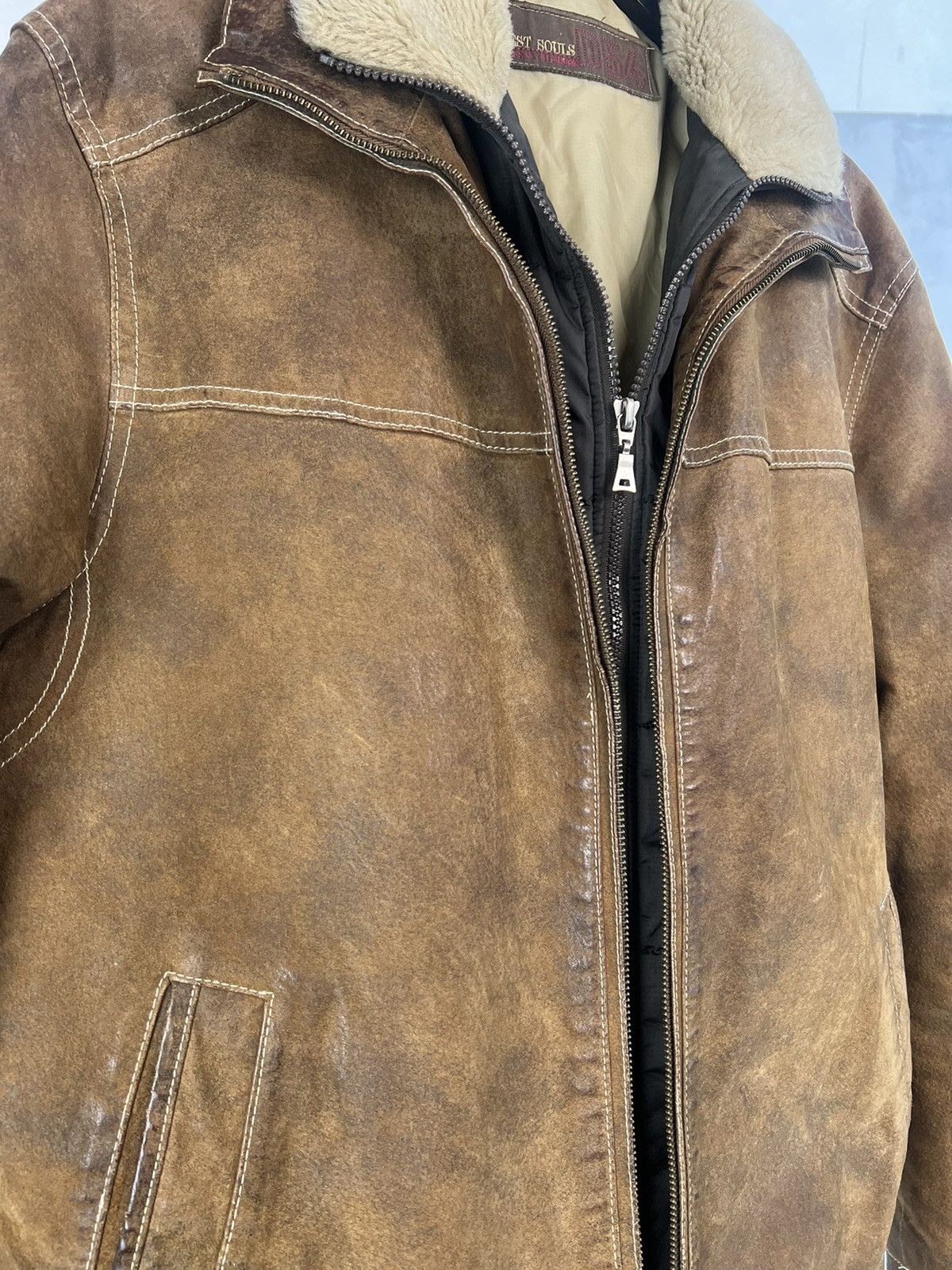 Angelo Litrico Vintage Angelo Litrico Leather Bomber Jacket Size S - M Size US S / EU 44-46 / 1 - 4 Thumbnail