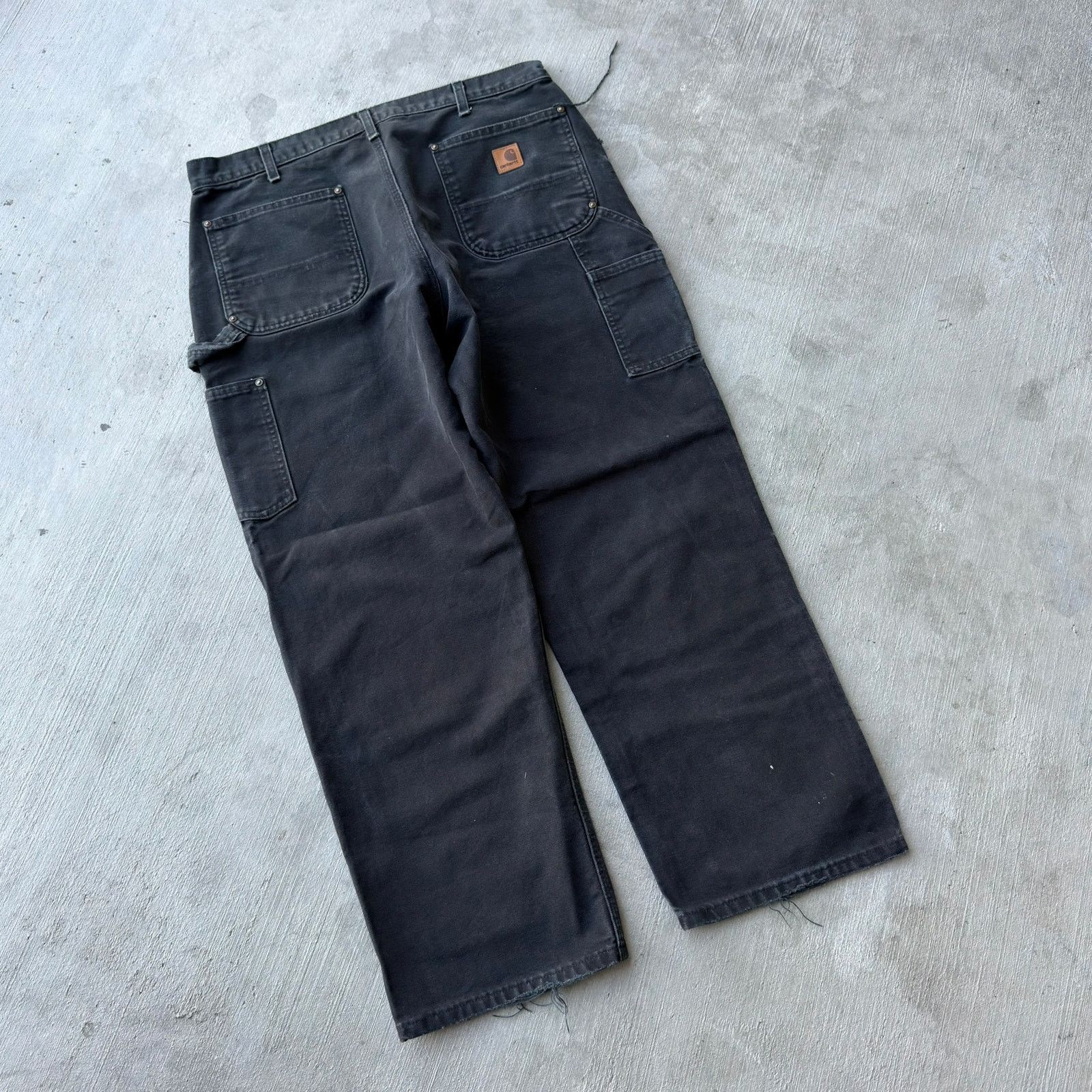 Carhartt × Vintage Carhartt faded black double knee work wear carpenter pants Size US 35 - 4 Thumbnail