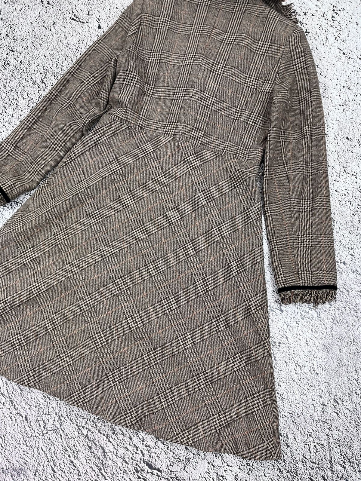 Kenzo Vintage Kenzo Plaid Coat Frayed Trim Wool Blend Womens 38 Size XS / US 0-2 / IT 36-38 - 15 Thumbnail
