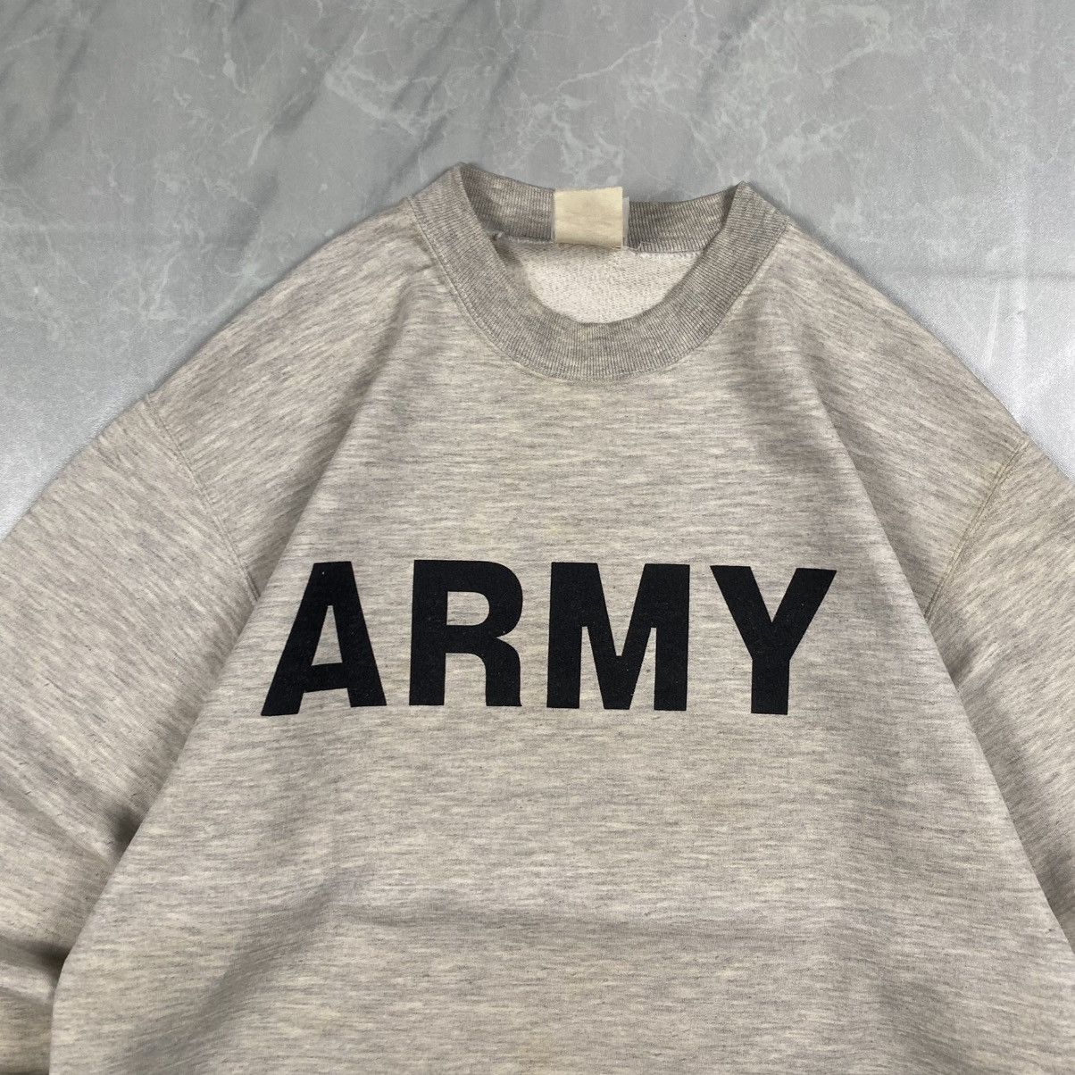 Jerzees Vintage 90s Army Distressed Crewneck Size US M / EU 48-50 / 2 - 2 Thumbnail