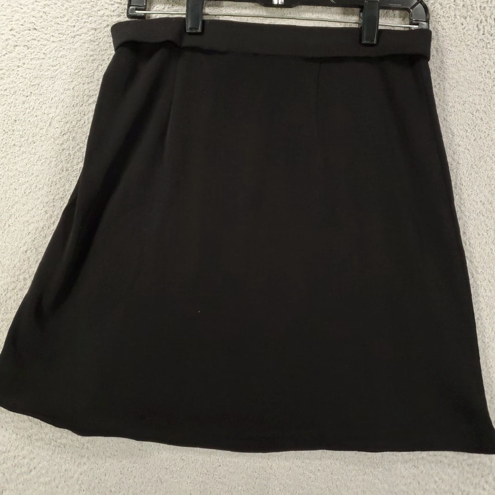 Vintage Misook Skirt Women Medium Black Mini Stretchy Classic Capsule Dark READ Size 32" / US 10 / IT 46 - 6 Thumbnail