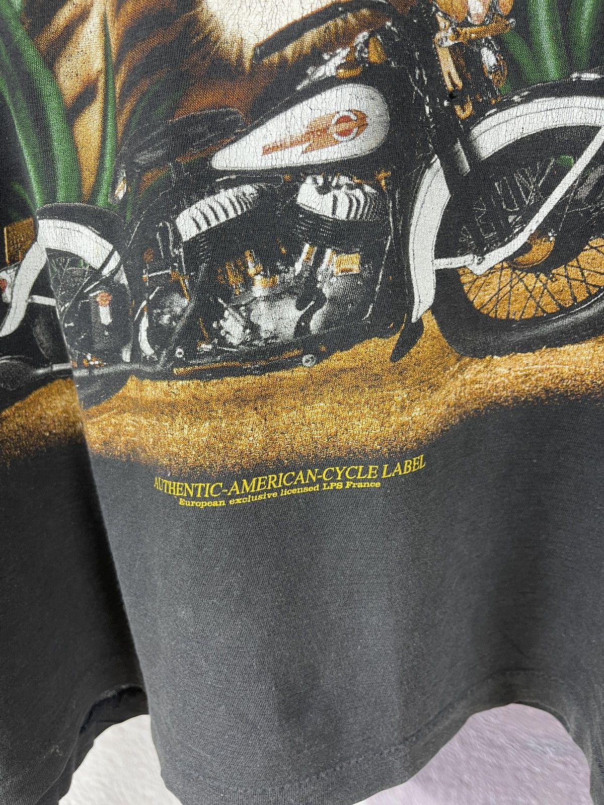 Harley Davidson Vintage 90s Authentic American cycle Label Motorcycle tee Size US L / EU 52-54 / 3 - 6 Thumbnail