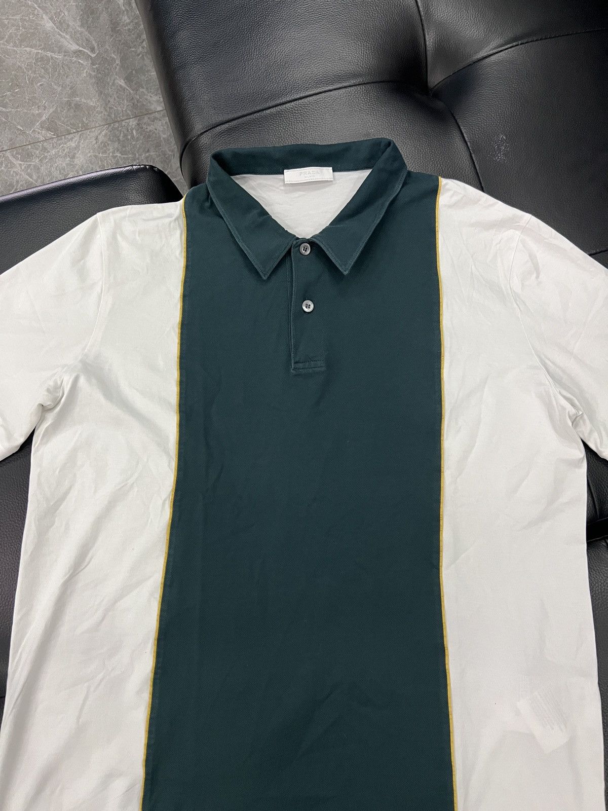 Prada Prada Colorblock Panel Structured Polo Shirt Size US XXL / EU 58 / 5 - 3 Thumbnail