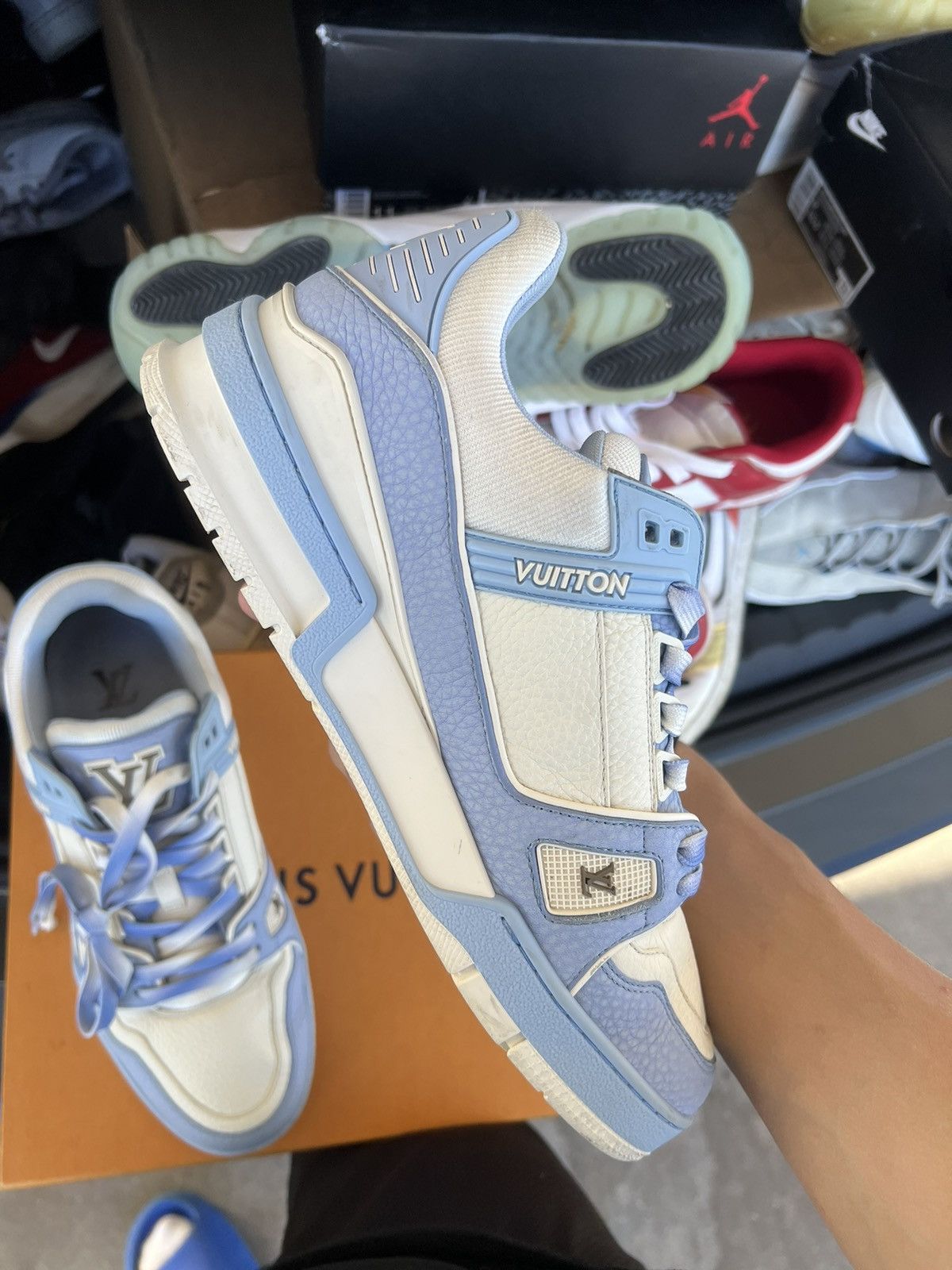 Louis Vuitton Louis Vuitton LV Trainer Blue White Size US 8.5 / EU 41-42 - 12 Thumbnail