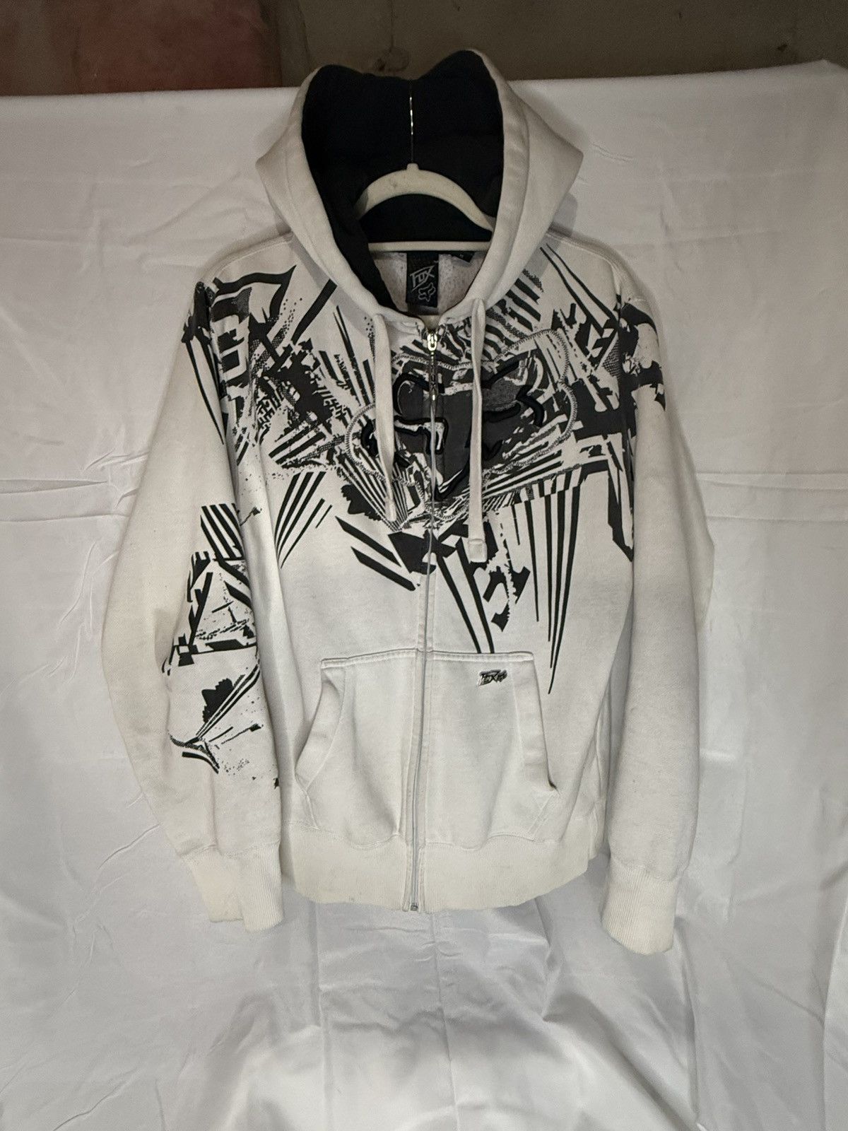 Fox Racing × Vintage Crazy Y2k Fox Racing Zip Up Hoodie | Grailed