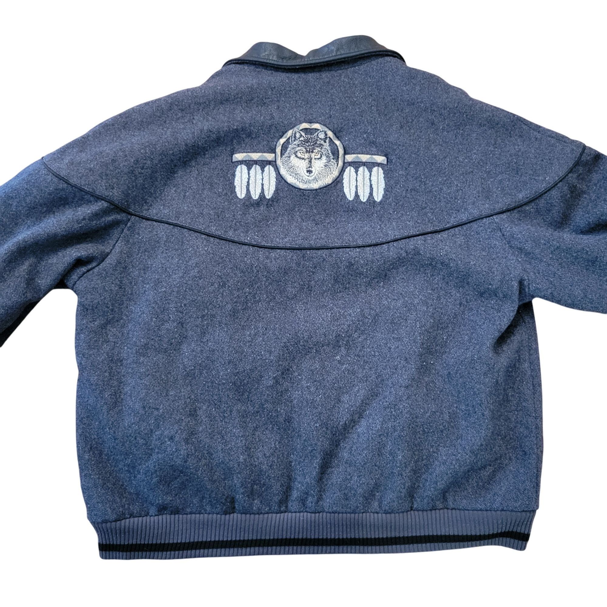 Vintage Mid West Garment L Wool Blend Charcoal Gray Bomber Jacket Em Size US L / EU 52-54 / 3 - 5 Thumbnail