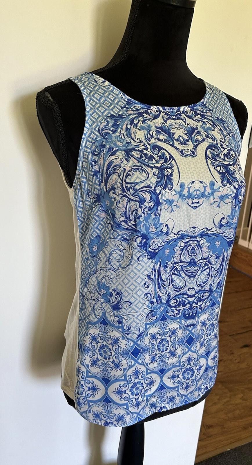 Other Forever New Blue Print Tank Singlet Top - Size 6 (004) Size XS / US 0-2 / IT 36-38 - 6 Thumbnail