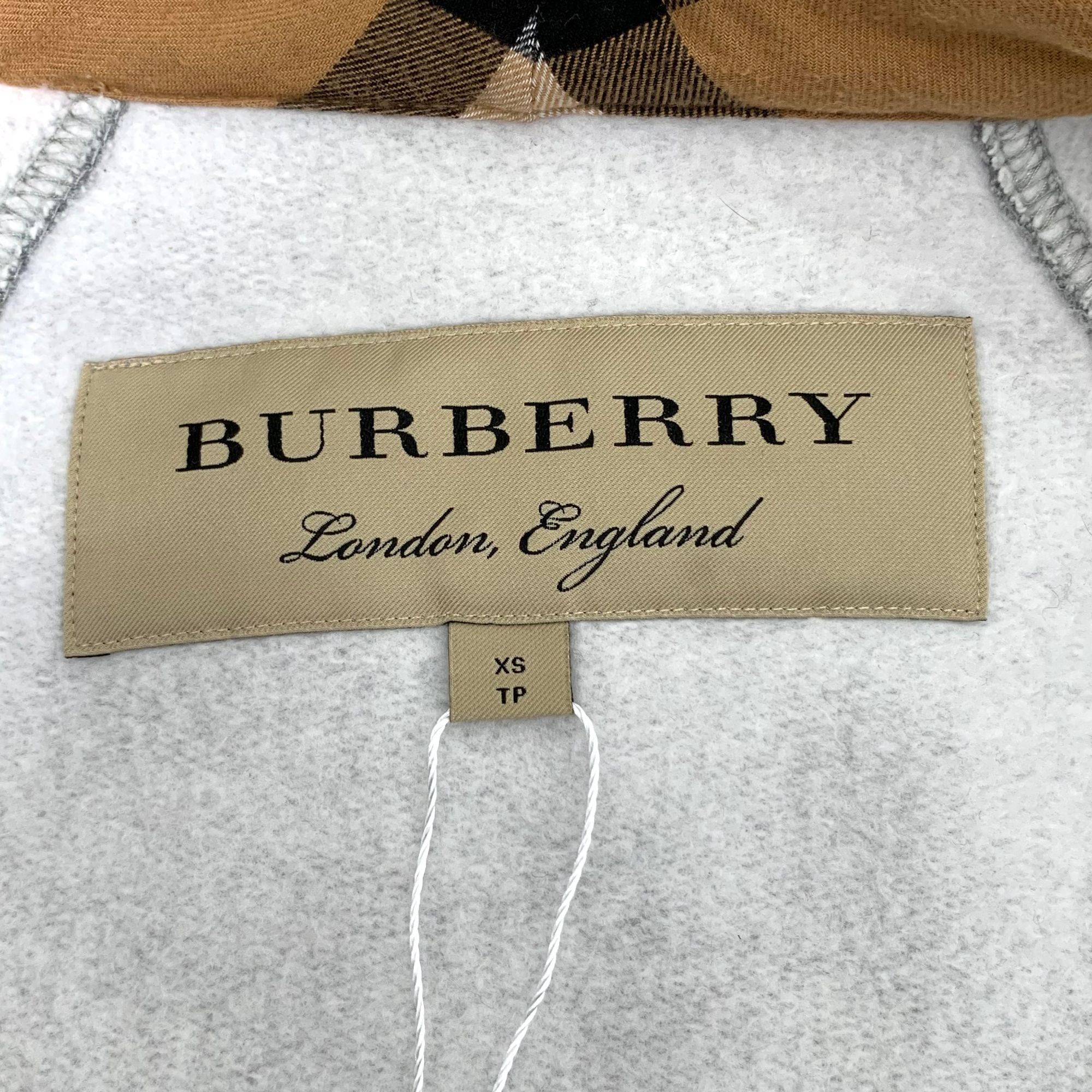 Burberry Burberry Grey Cotton Zip-Up Hoodie (Size XS) Size XS / US 0-2 / IT 36-38 - 2 Thumbnail