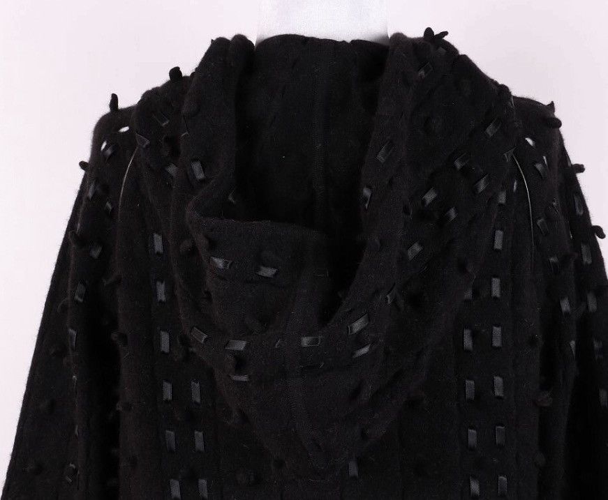 Dior Christian Dior Galliano 2004 Wool Leather Hood Cardigan Size S / US 4 / IT 40 - 4 Thumbnail