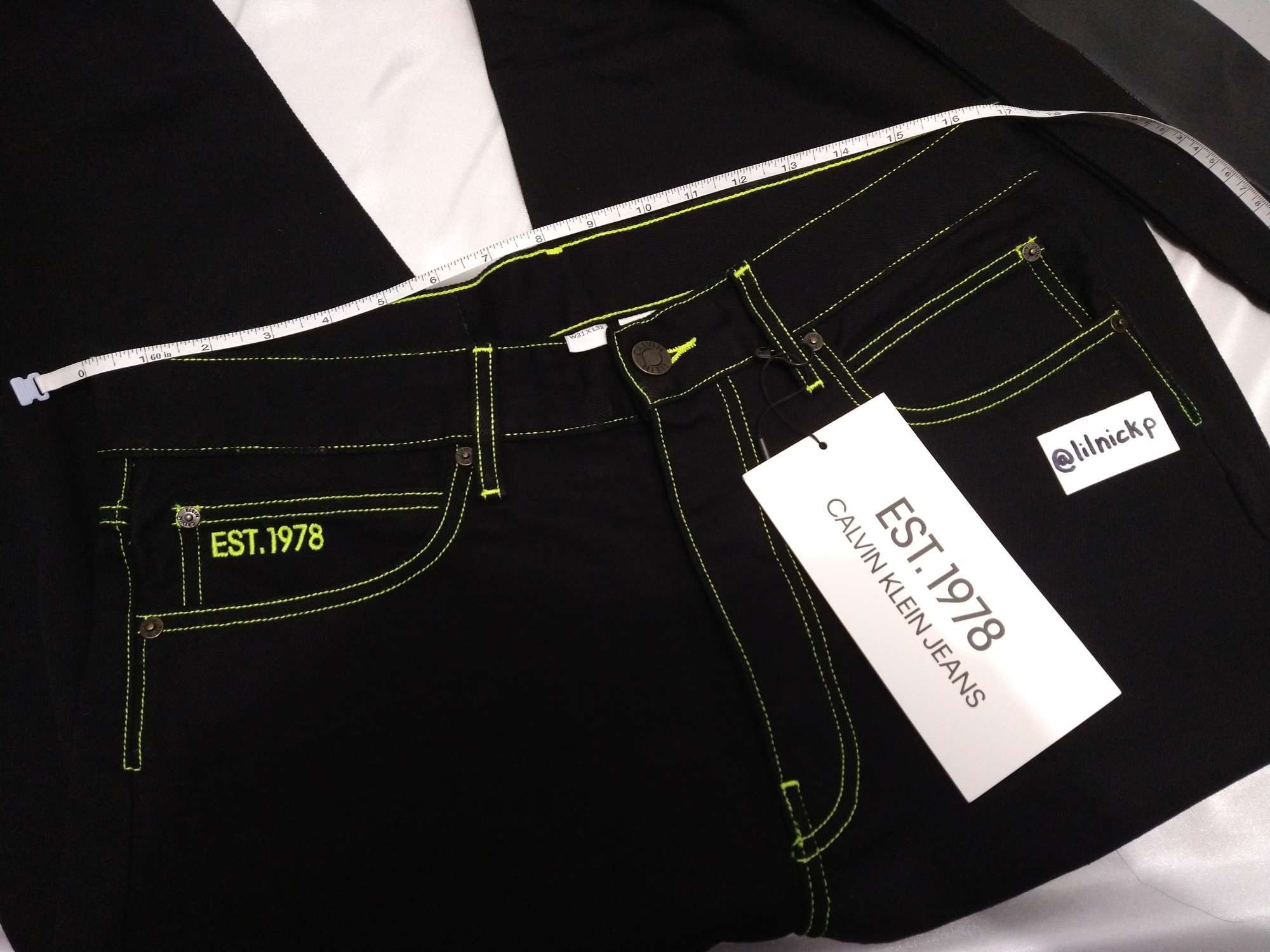 Calvin Klein 205W39NYC EST. 1978 Baggy Black Hole Jeans Size US 31 - 5 Thumbnail