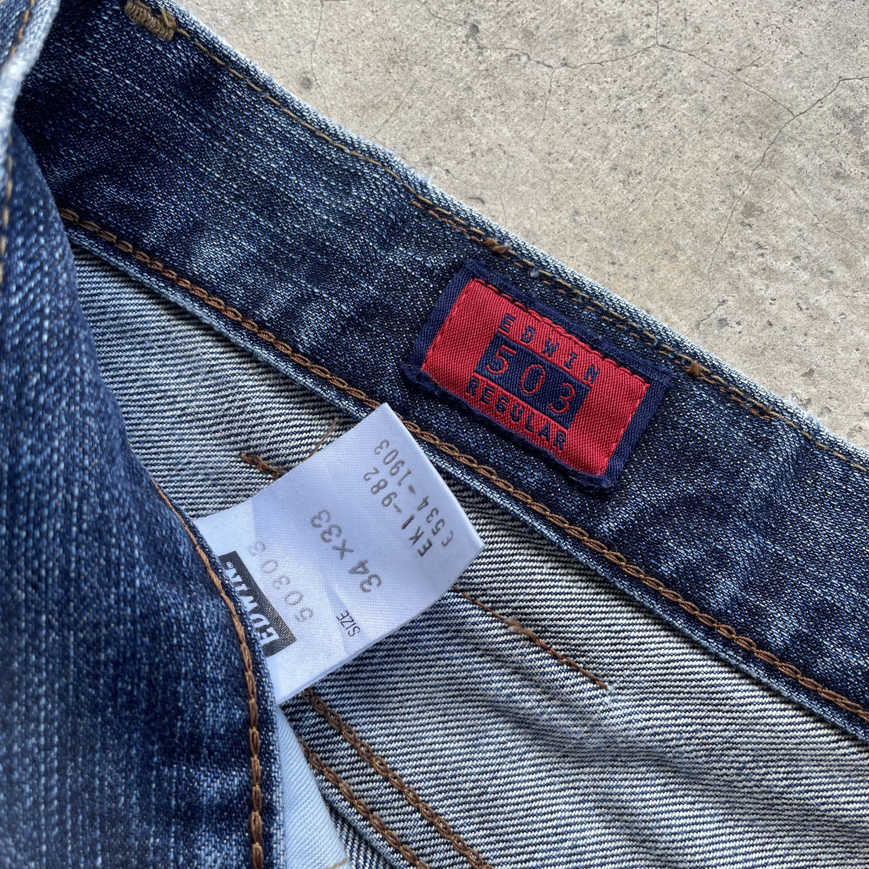 Edwin × Japanese Brand W35 VINTAGE EDWIN FADED JEANS BAGGY DENIM PANTS Size US 35 - 7 Thumbnail
