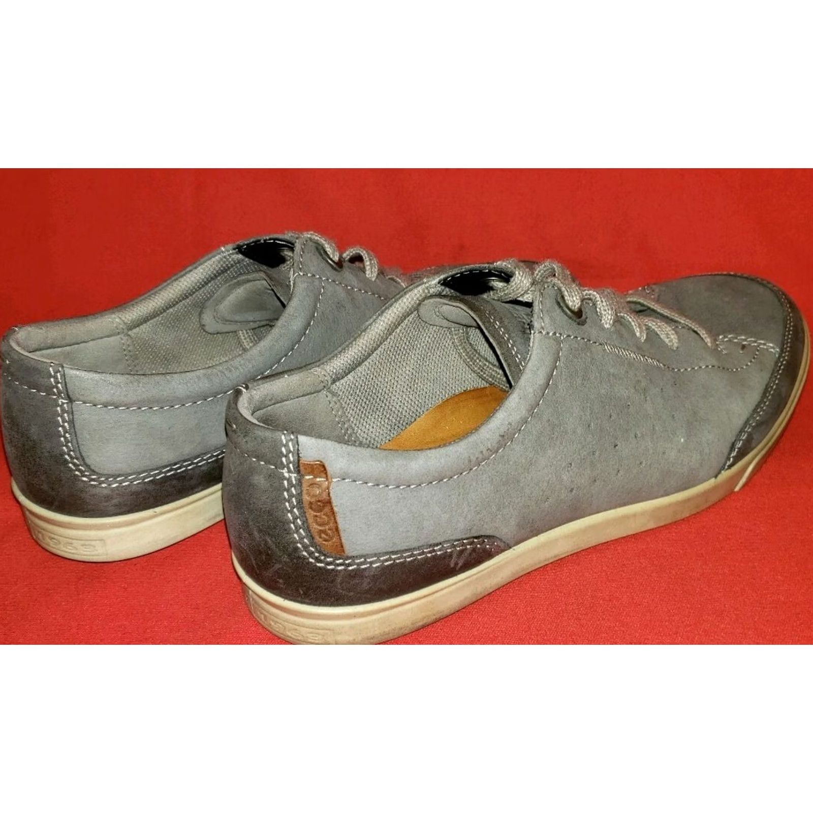 Ecco Ecco Soft 7 Tie Gray Nubuck Leather Low Top Sneaker Women's Sz10-10.5M 41EU Size M / US 6-8 / IT 42-44 - 6 Thumbnail