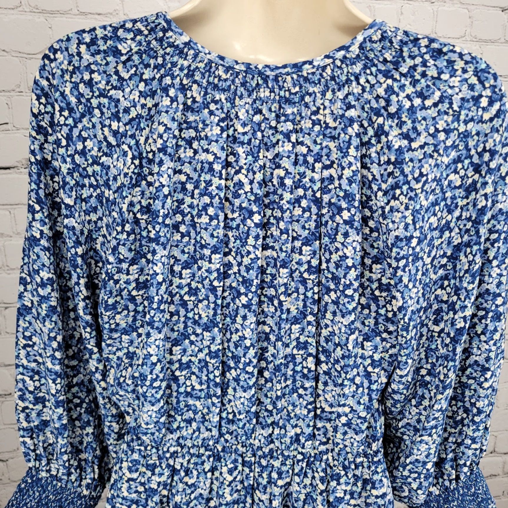 Rails Rails Blue Floral Eliza Chrysanthemum Dress 3/4 Sleeve Tie Waist Unlined Small S Size S / US 4 / IT 40 - 7 Thumbnail
