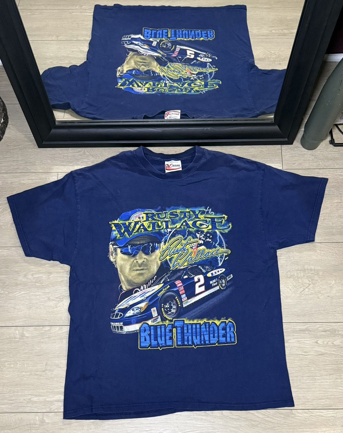 NASCAR Vintage 2000s Rusty Wallace #2 Nascar Blue Thunder Racing Size US L / EU 52-54 / 3 - 1 Thumbnail