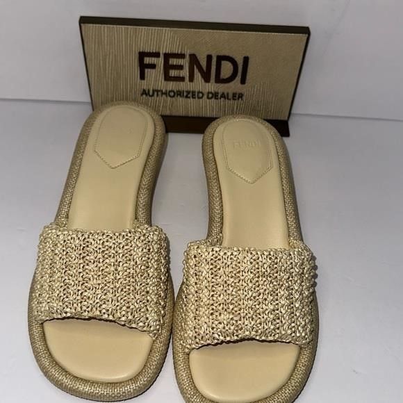 Fendi New Authentic Fendi Baguette Raffia Open-Toe Woven Slip-On S Size US 6 / IT 36 - 5 Thumbnail