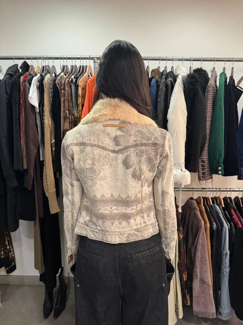 Jean Paul Gaultier × Vintage 2000s Jean Paul Gaultier Grey Native American Denim Jacket Size XS / US 0-2 / IT 36-38 - 4 Thumbnail