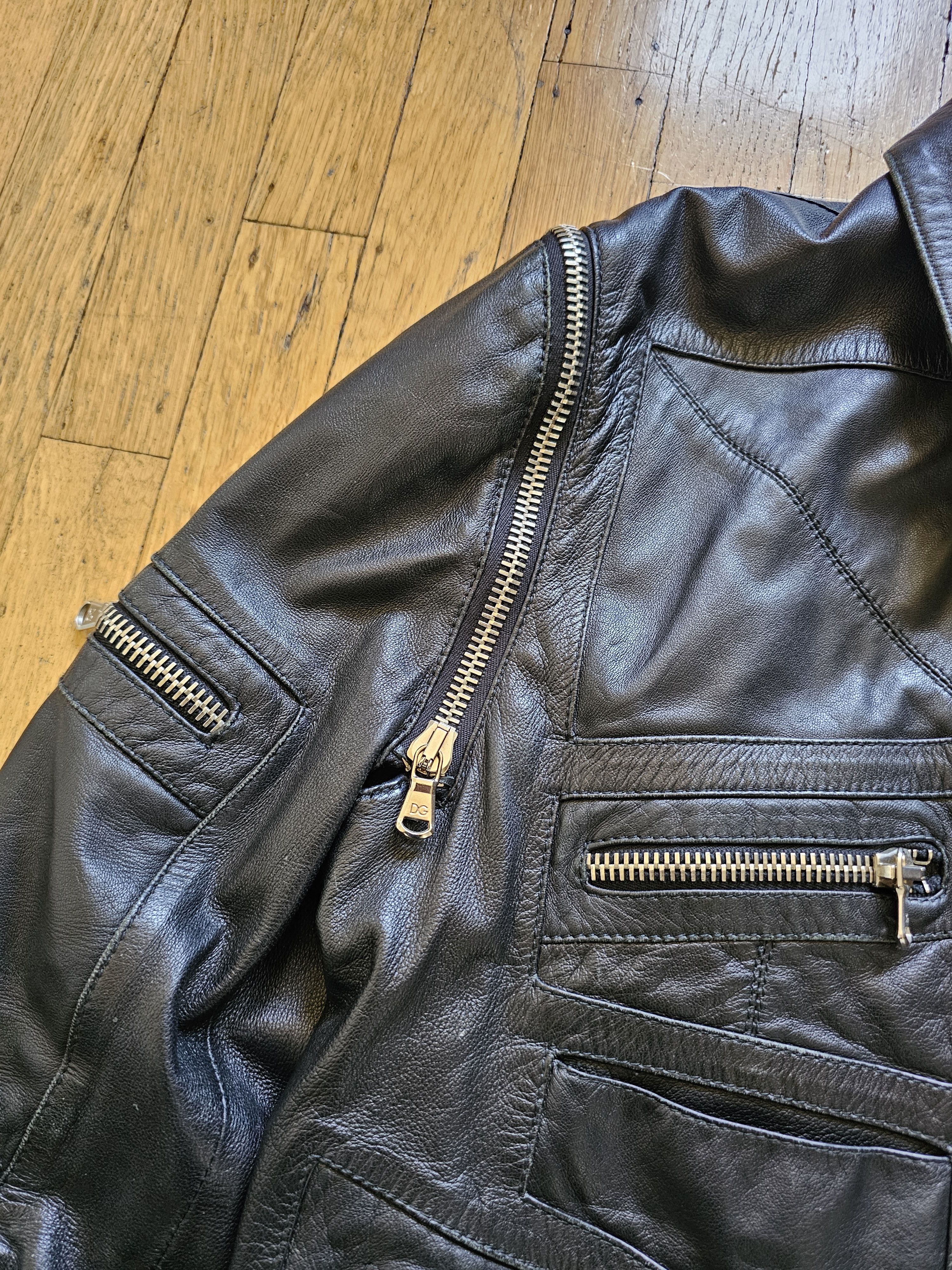 Dolce & Gabbana D&G 2002 Convertible Leather Moto Jacket Size US M / EU 48-50 / 2 - 21 Thumbnail