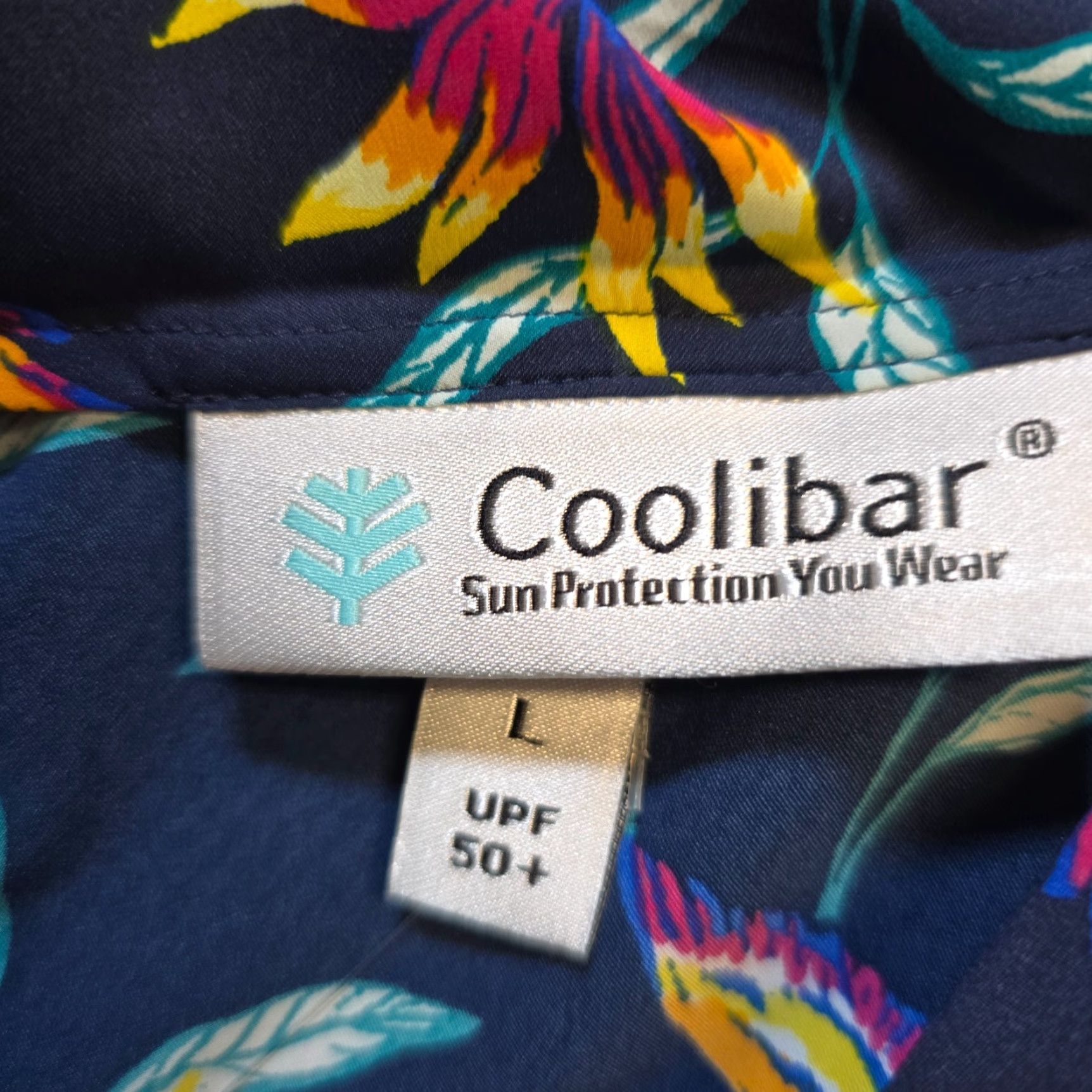 Vintage Coolibar Dress Womens Large Blue Birds Tropical Vizcaya Aloha Lightweight UPF Dress Ladies Size L / US 10 / IT 46 - 4 Thumbnail