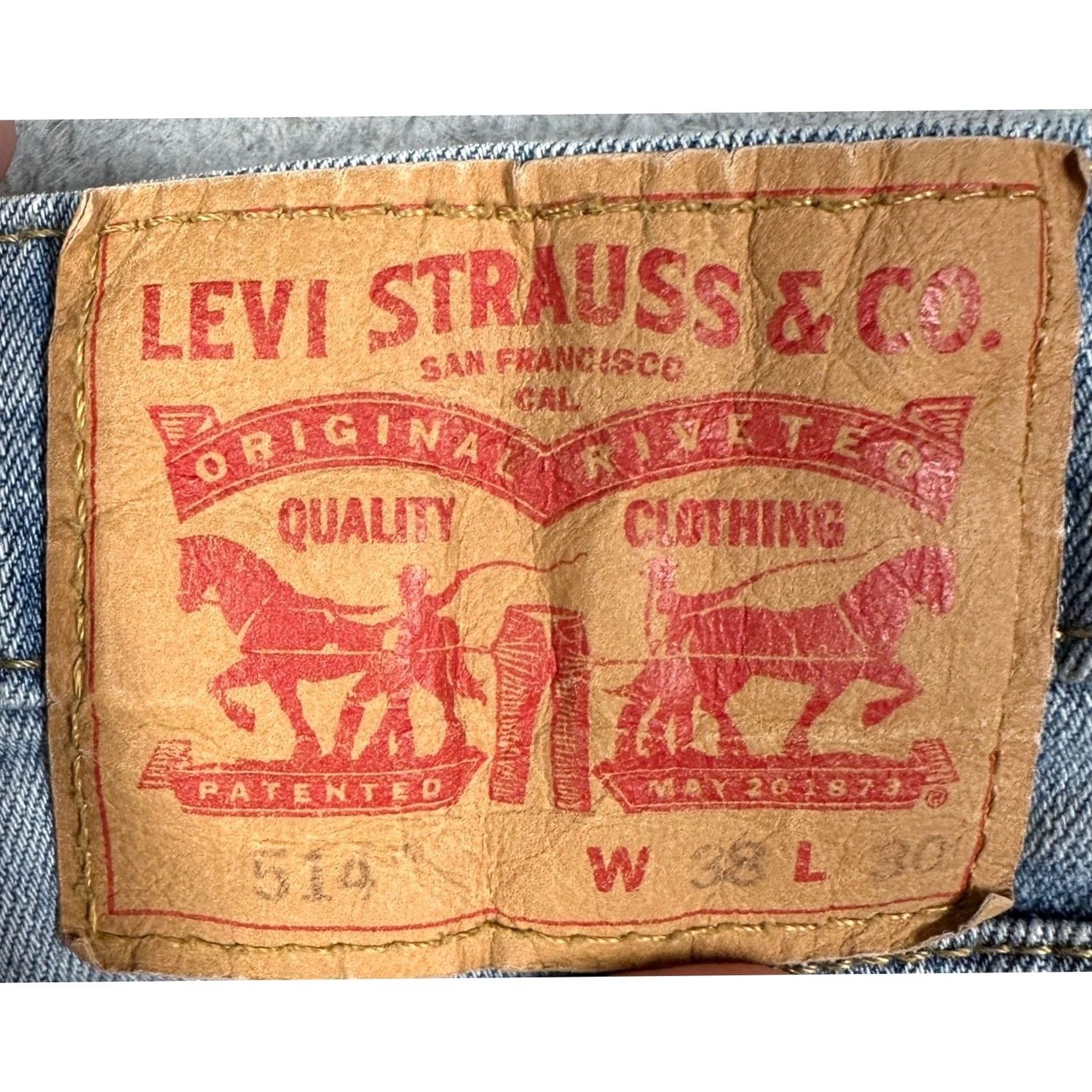 Levi's Levi'S 514 Blue Denim - Straight Fit Mens - Light Wash Jeans Size US 38 / EU 54 - 3 Thumbnail
