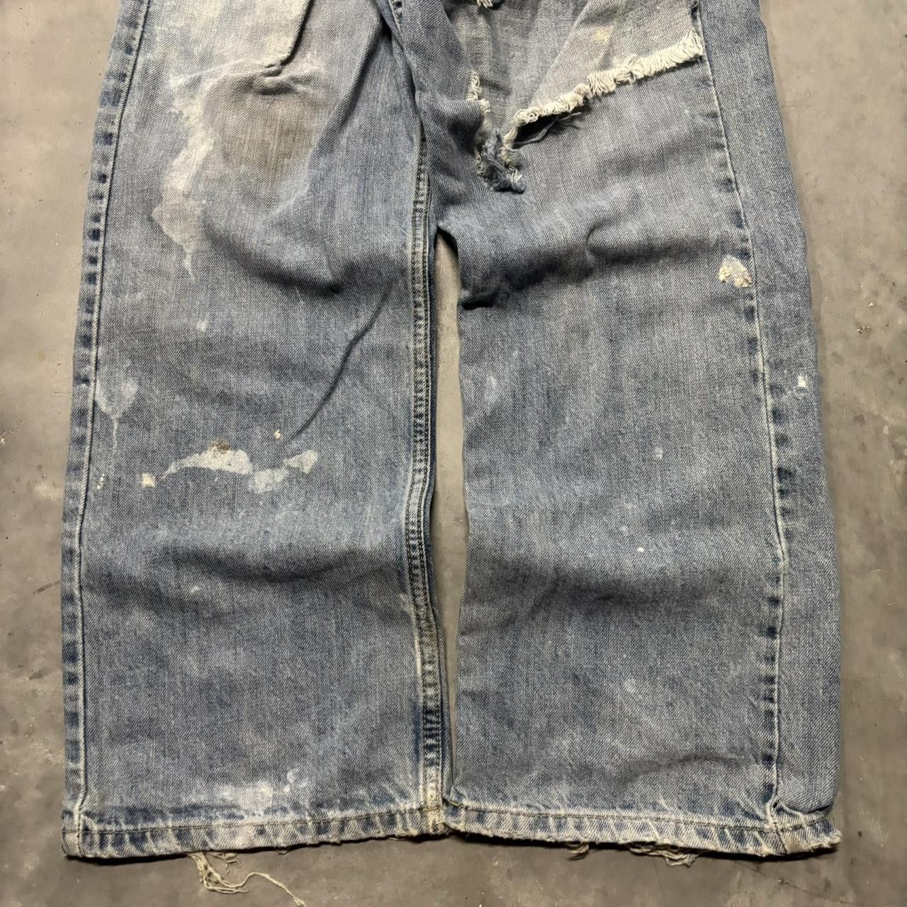 Tommy Hilfiger × Vintage Crazy Vintage Y2K/2000s Baggy Light Wash Distressed Tommy Hilfiger Denim Jeans! Size US 34 / EU 50 - 6 Thumbnail