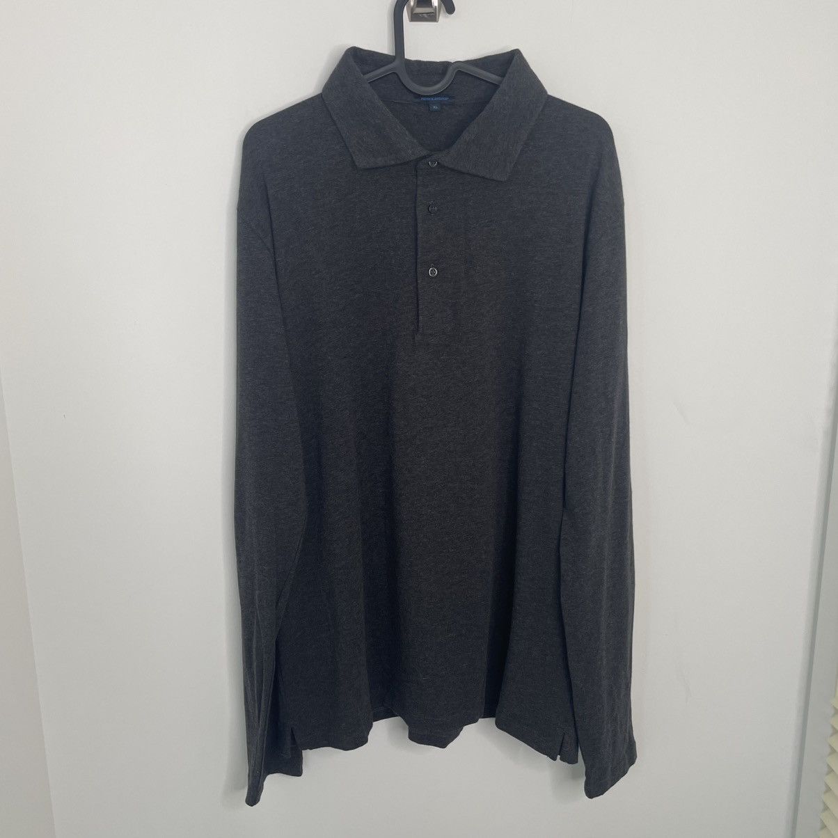 PATRICK ASSARAF Patrick Assaraf Pima Cotton Long Sleeve Polo Shirt Grey XL Size US XL / EU 56 / 4 - 1 Thumbnail