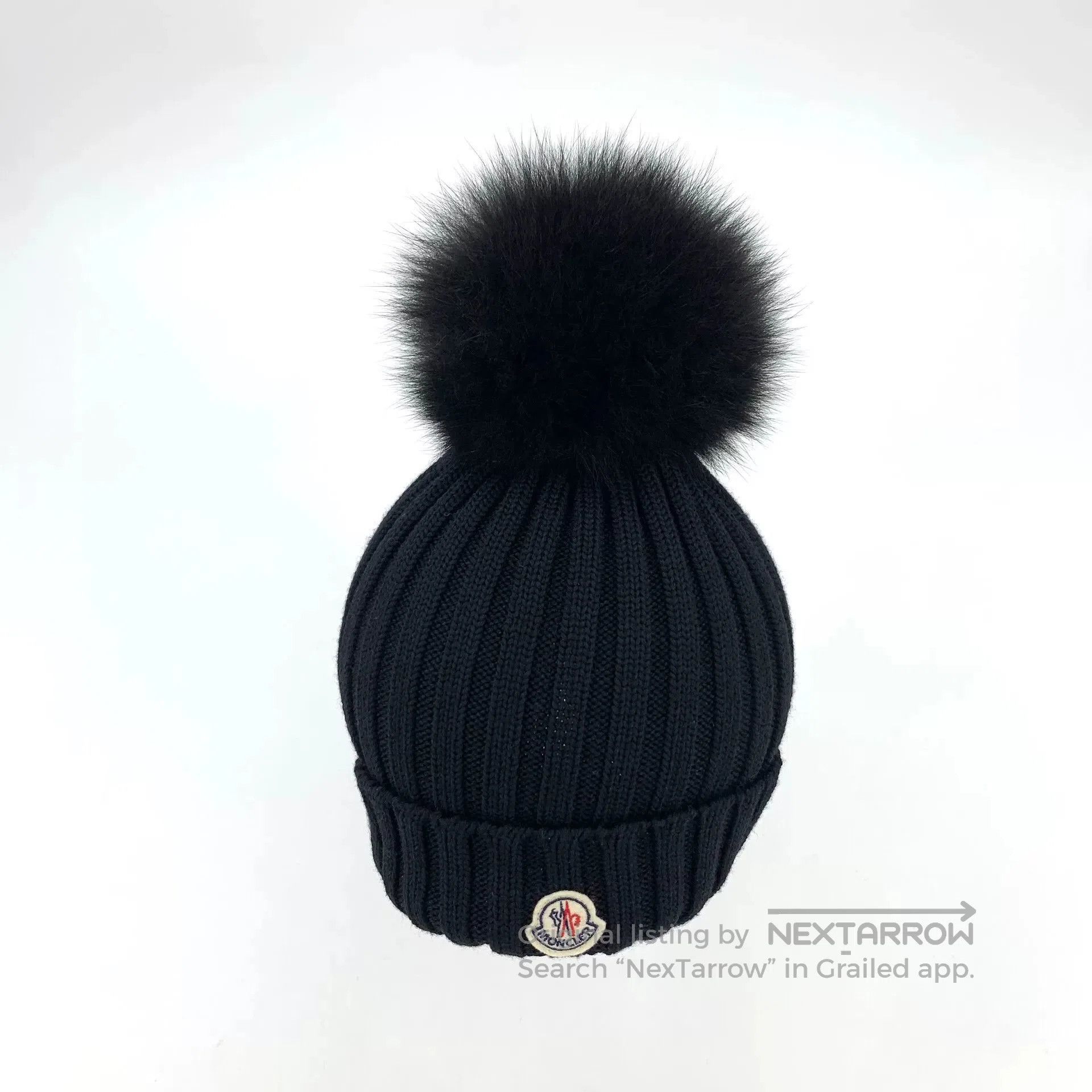 Moncler Moncler Black Logo Wool Knit Beanie. Size ONE SIZE - 5 Thumbnail