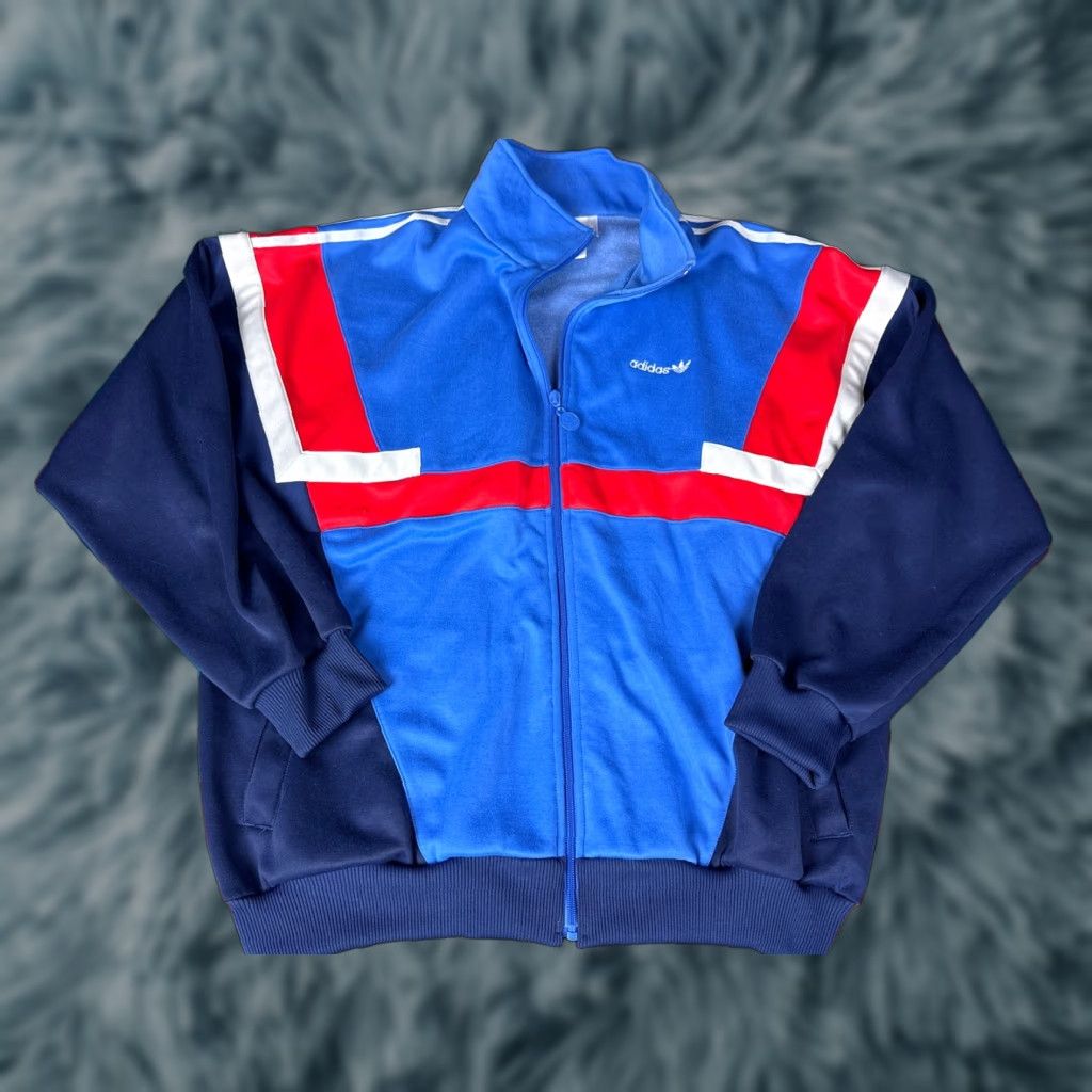 VINTAGE Adidas Tracksuit Jacket & Pants Men L Taiwan Navy Blue Set Includes Jacket