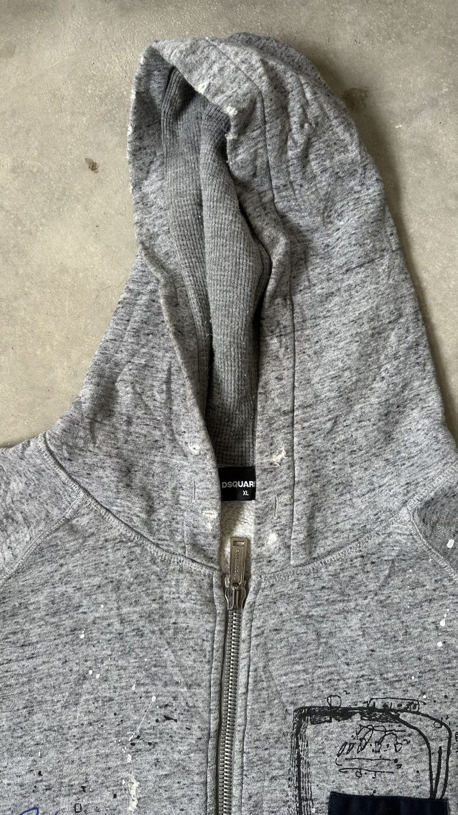 Dsquared2 VINTAGE DSQUARED2 DISTRESSED PATCWORK HOODIE Size US XL / EU 56 / 4 - 7 Thumbnail