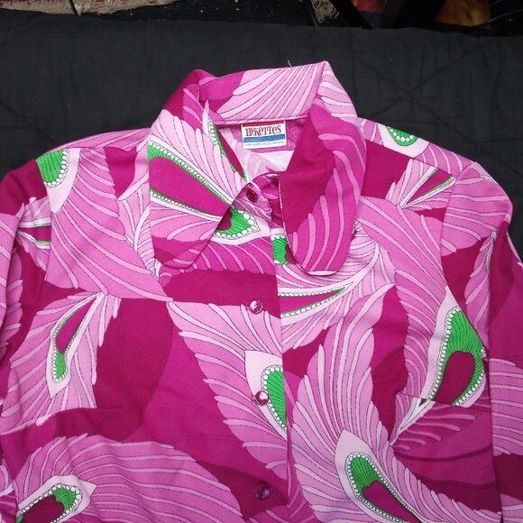 Vintage Vintage Pykettes Paisley Flourish Polyester Disco Shirt Size M / US 6-8 / IT 42-44 - 1 Thumbnail