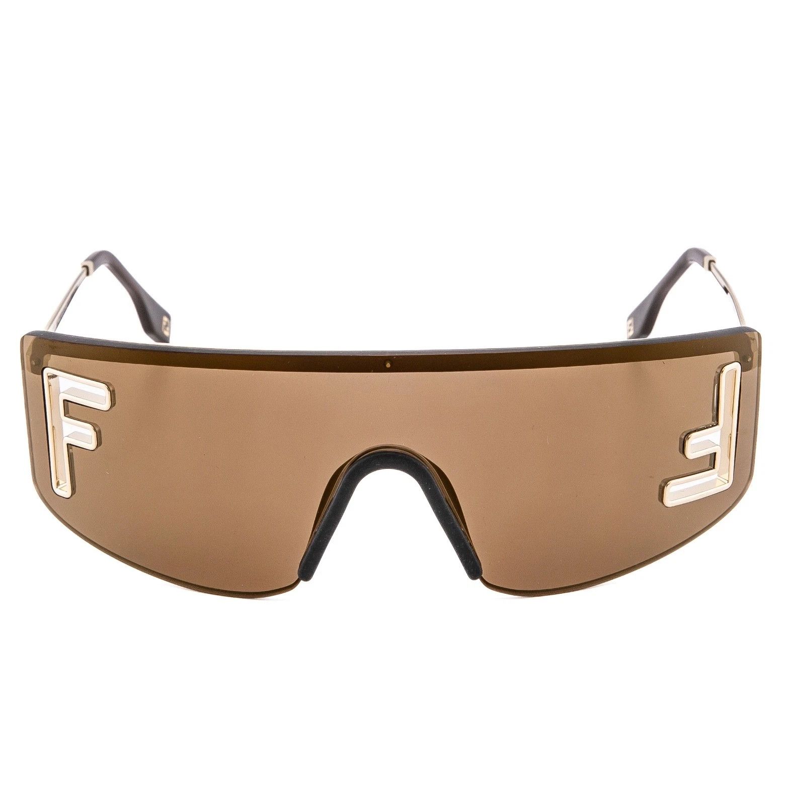 Fendi FENDI SPORT FE40168U Brown Gold Unisex Logo Wrap Mask 40168 Size ONE SIZE - 5 Thumbnail
