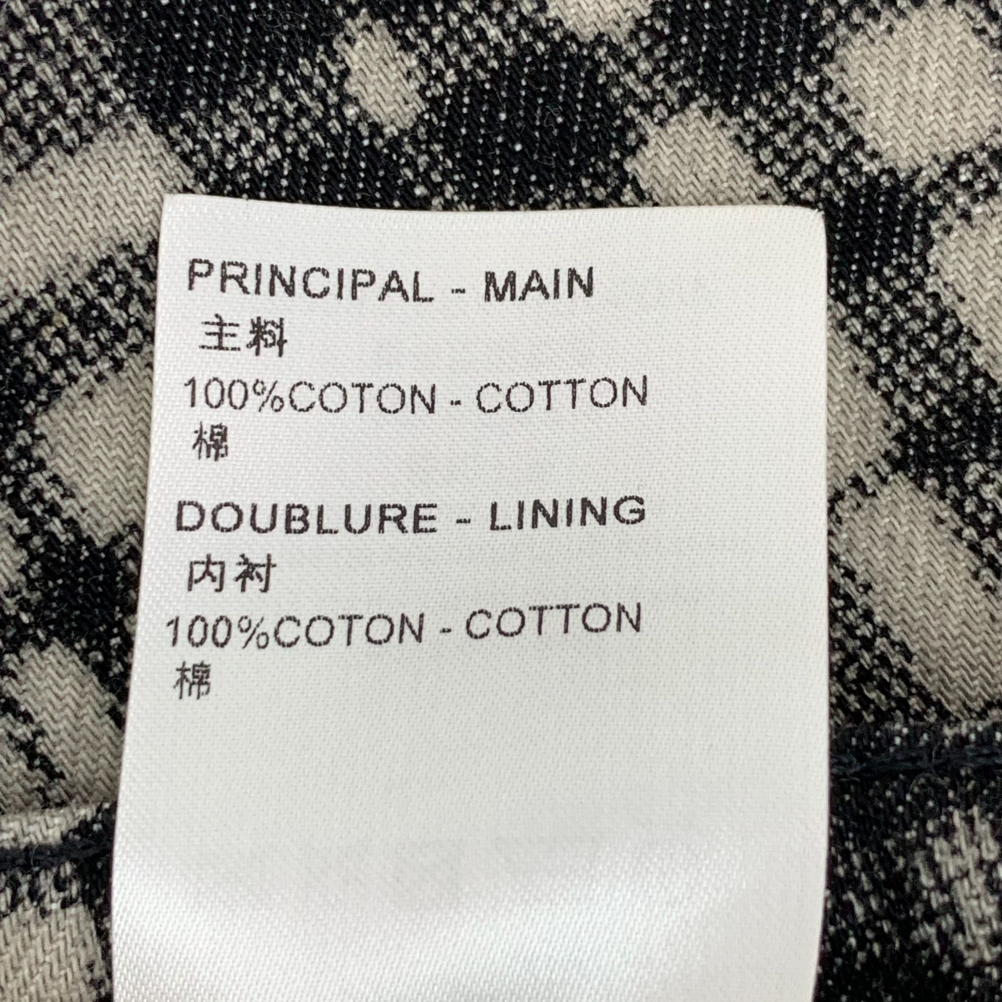 Louis Vuitton LOUIS VUITTON Black & White Checkered Monogram Print Cotton Size 29" - 3 Thumbnail