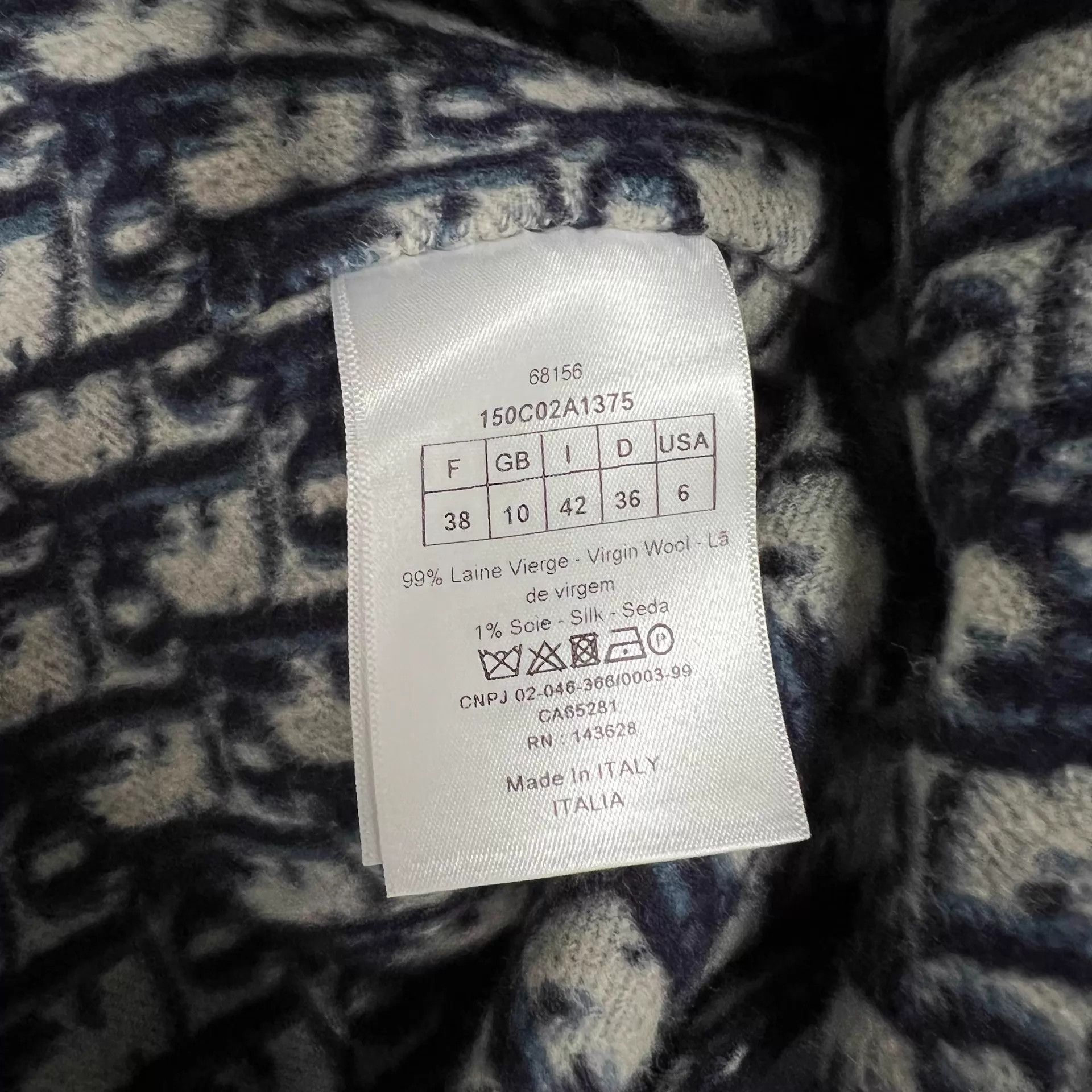 Dior Dior navy blue cashmere oblique print coat size 38 mint Size S / US 4 / IT 40 - 6 Thumbnail