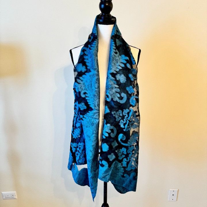 Other Women's Green Black Floral Rectangle Scarf 72 x 24" Size ONE SIZE - 1 Thumbnail