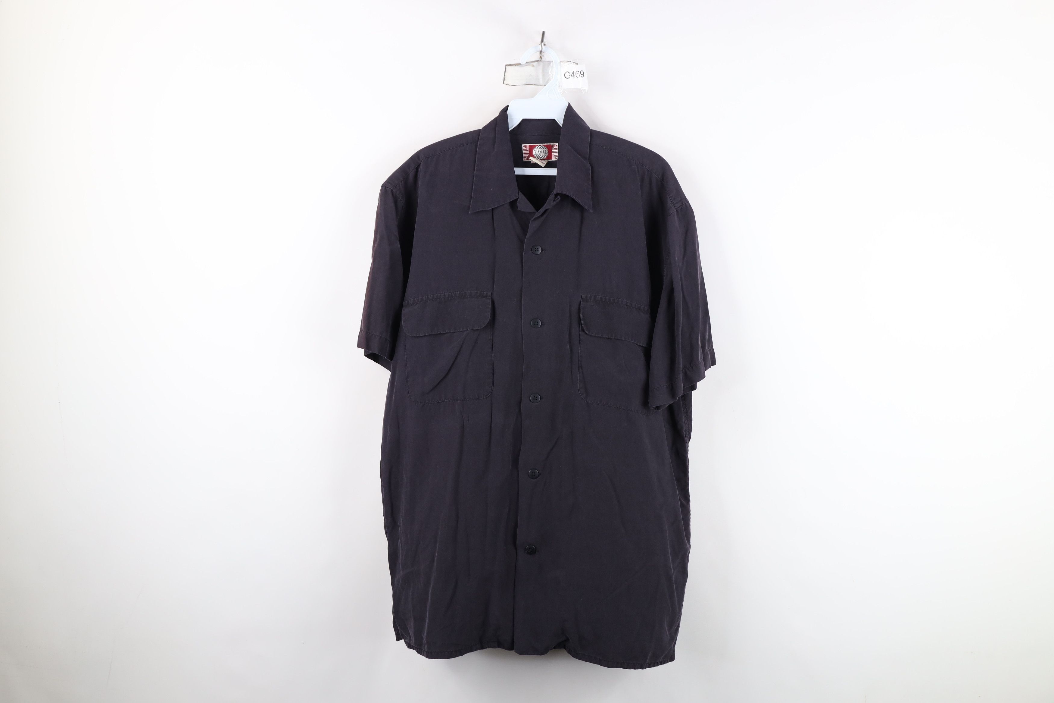 Vintage Vintage 90s Streetwear Collar Board Button Shirt Black Size US S / EU 44-46 / 1 - 1 Thumbnail