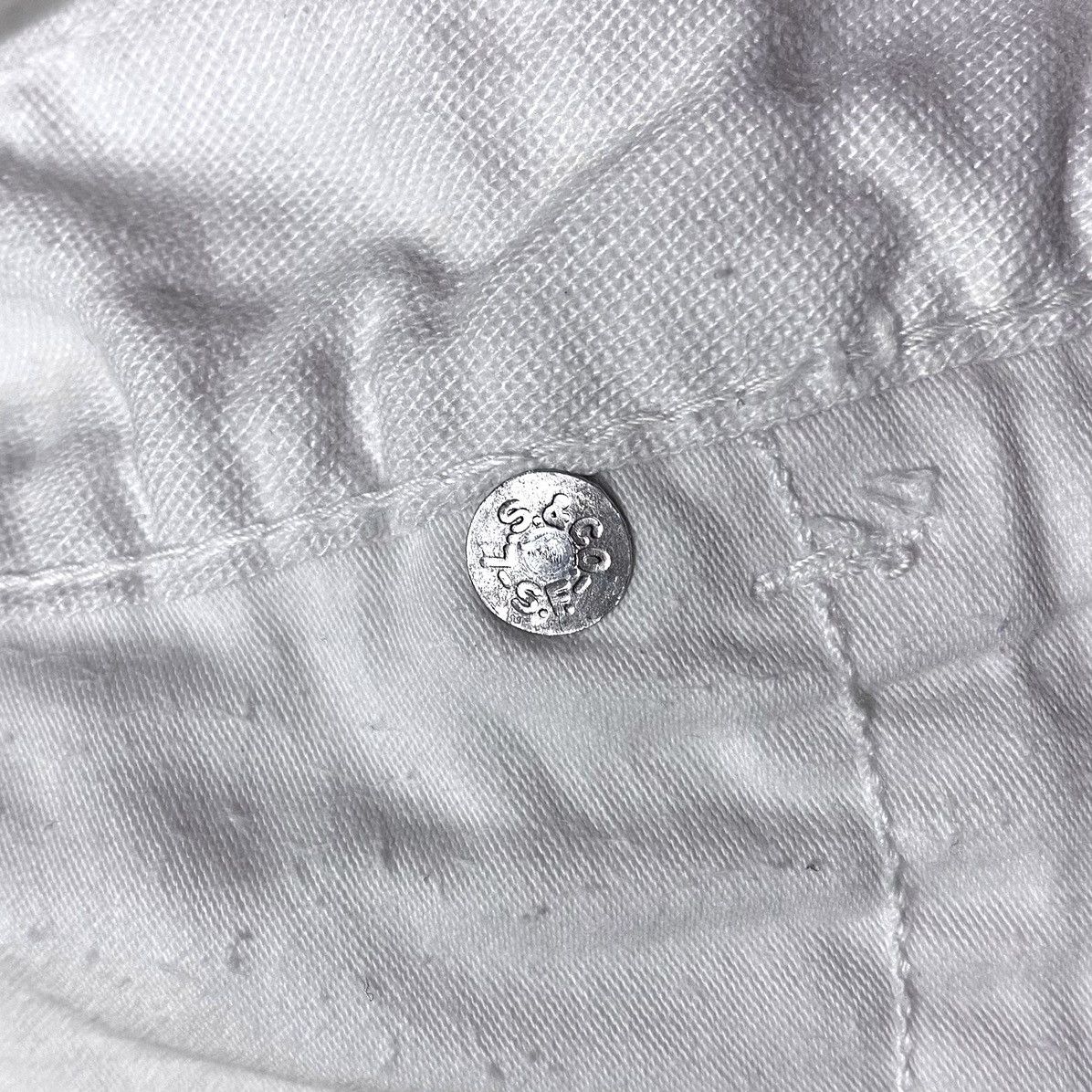 Levi's Vintage Clothing Deadstock Archival 50’s-60’s Levis White Fringed Jeans Denim Size 28" / US 6 / IT 42 - 13 Thumbnail